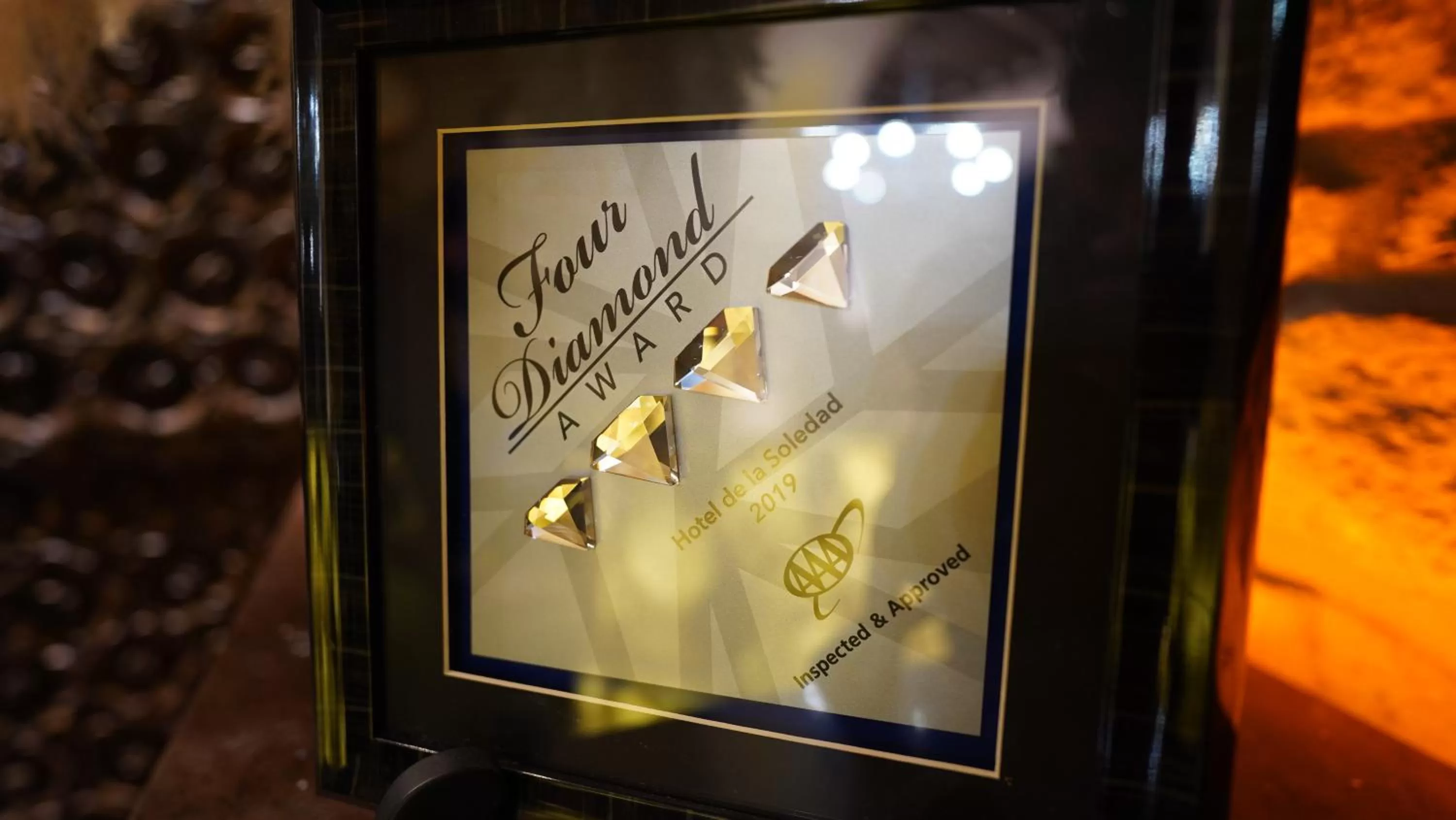 Certificate/Award in Hotel De La Soledad