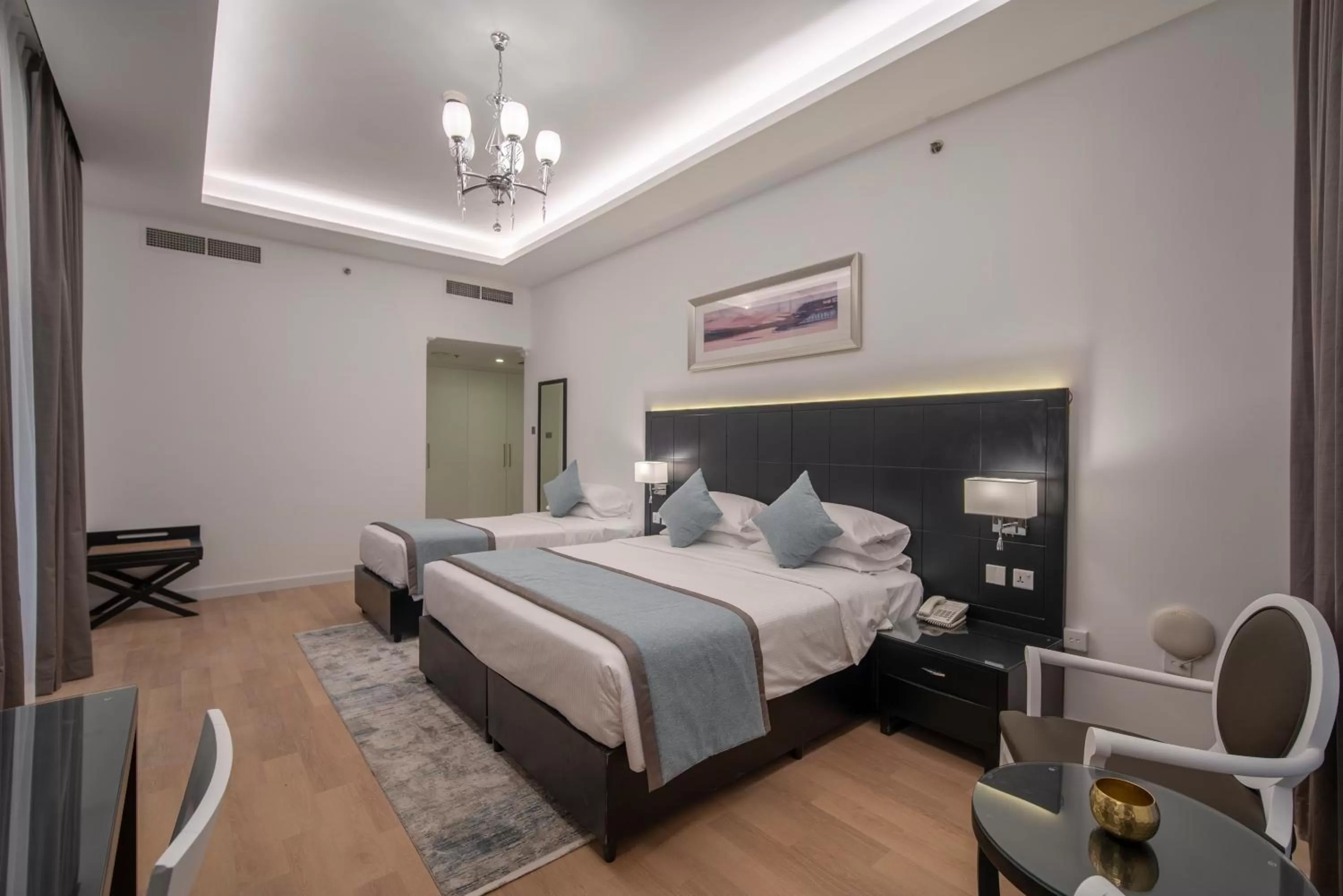 Bedroom, Bed in Rose Garden Hotel Apartments - Al Barsha, Near Metro Station