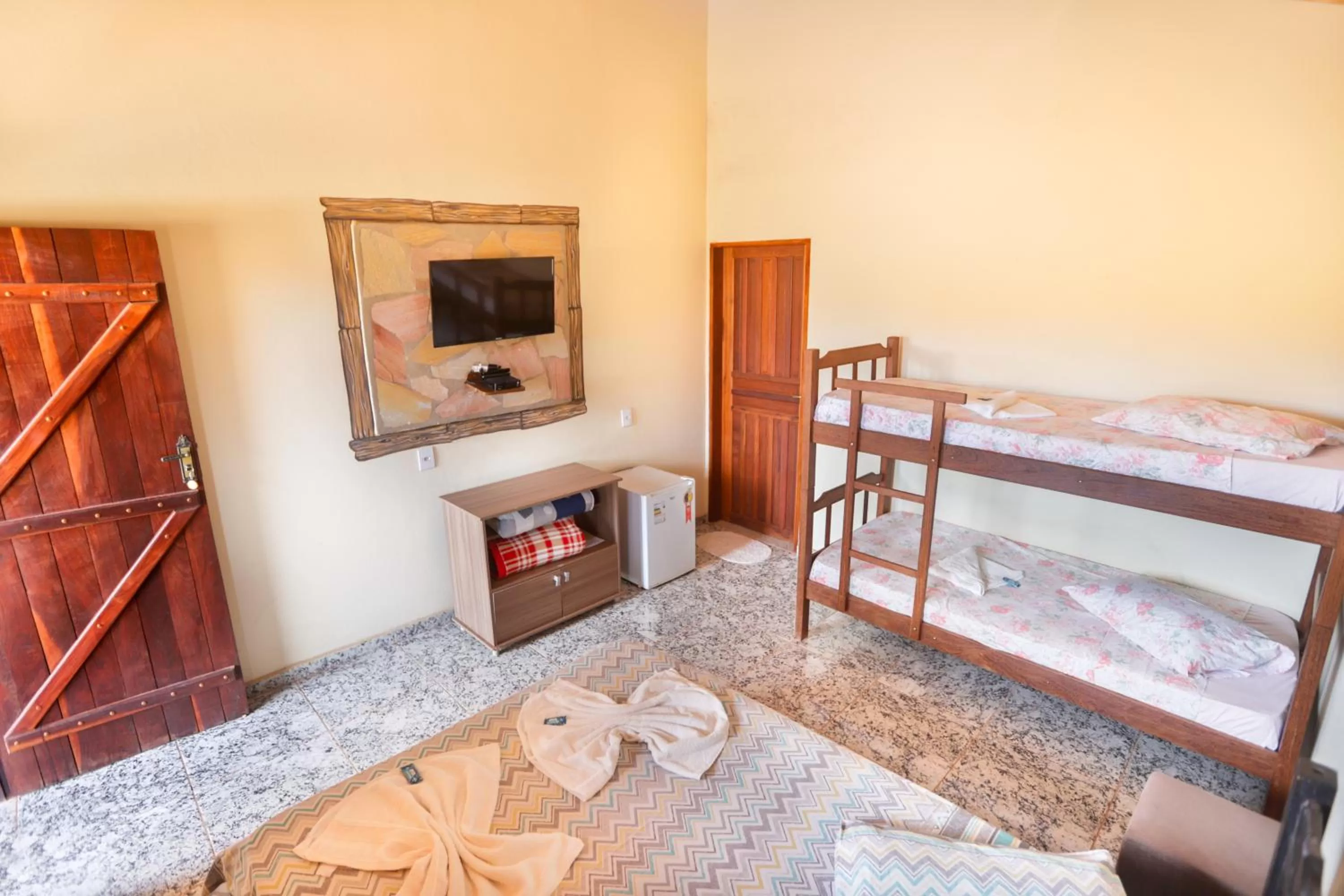 Bed in Pousada e Chales Por do Sol