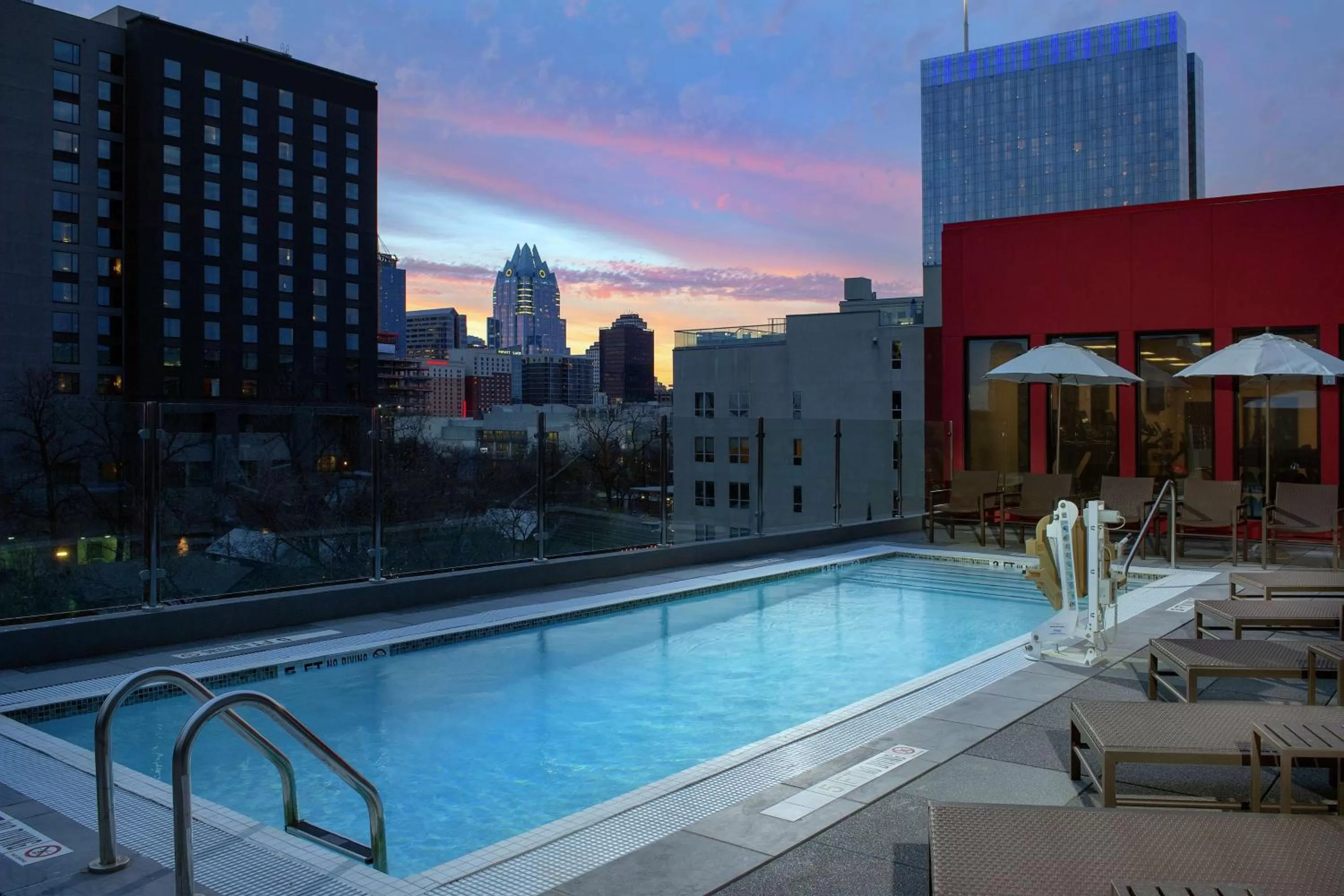 Pool view in Homewood Suites by Hilton Austin Downtown