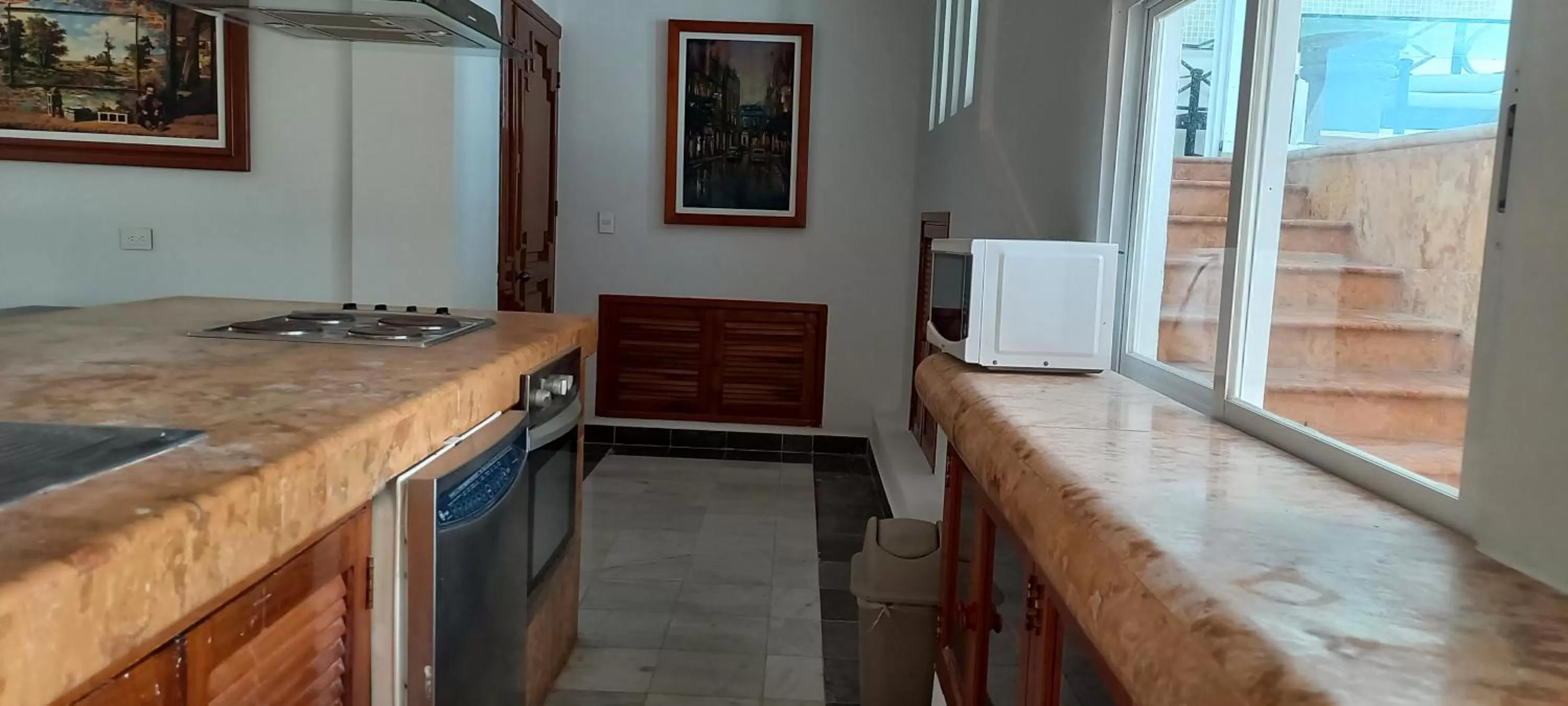 Kitchen or kitchenette in Hotel y Museo Casa Turquesa