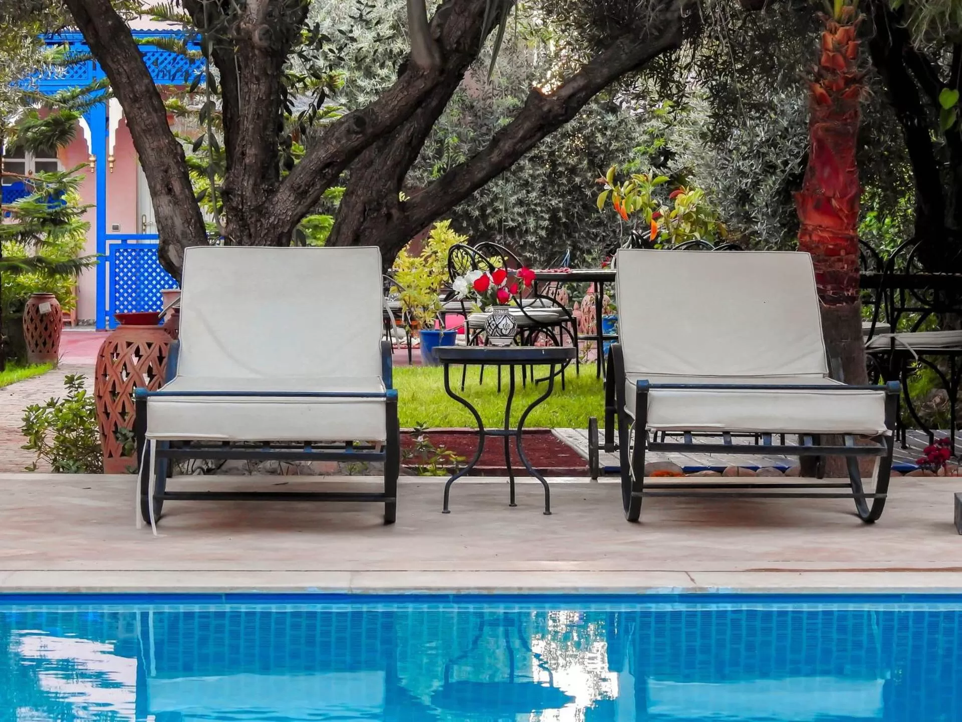 Patio, Swimming Pool in Le Bleu House