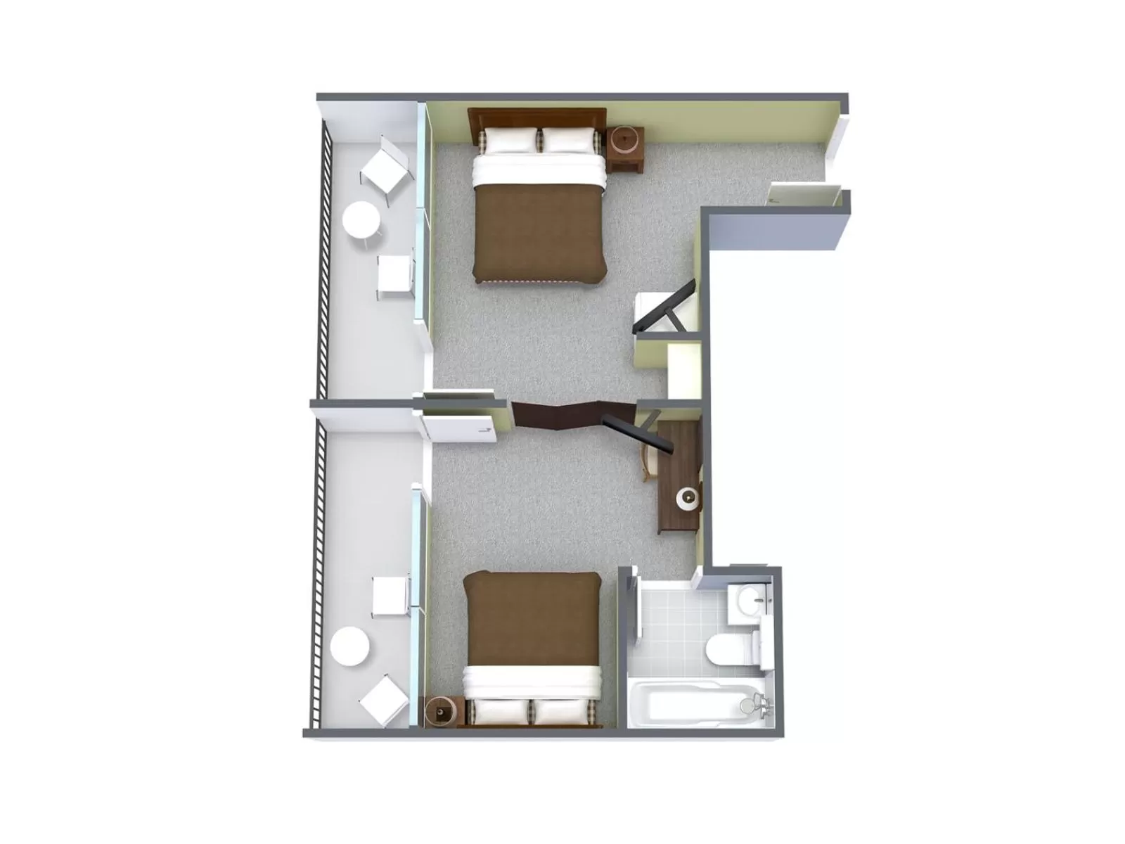 1 Bedroom Pool/Boulevard View with 2 Double Beds - H in Holiday Sands North "On the Boardwalk"