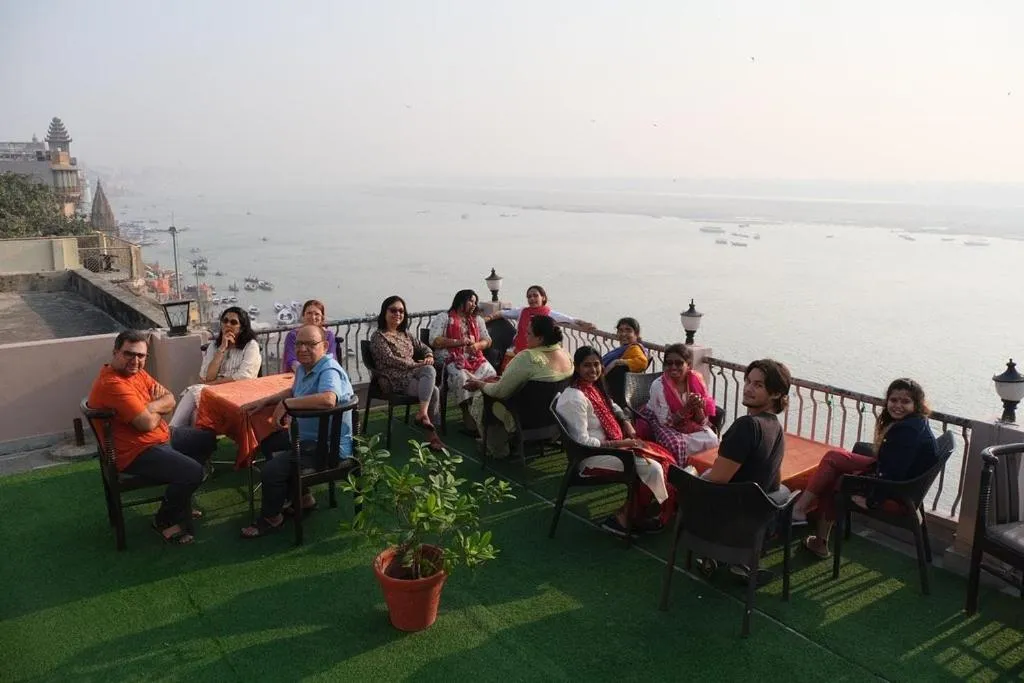 People in Hotel Sita (place on the heritage ghats of benaras)