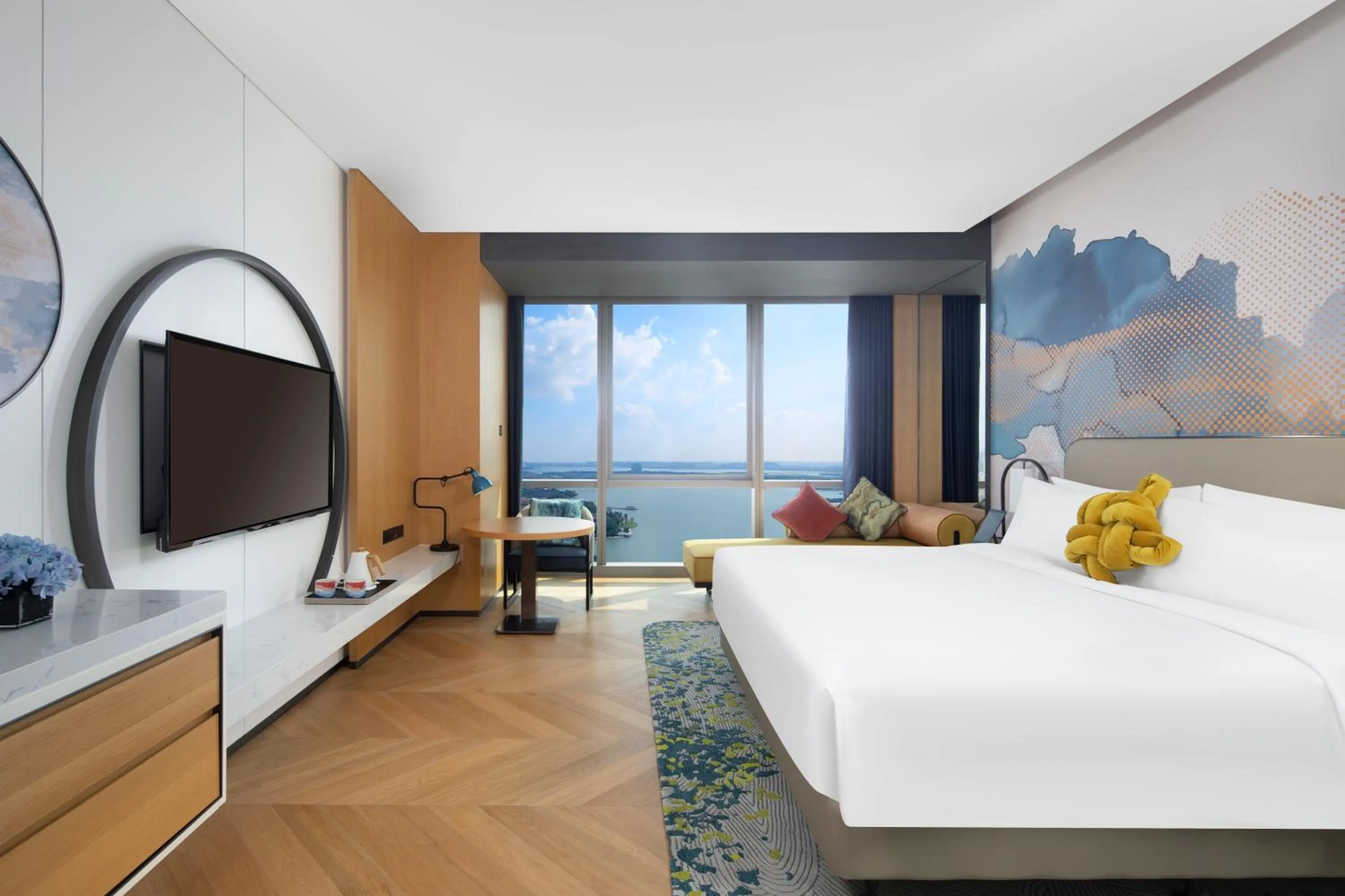 View (from property/room), Bed in M Social Hotel Suzhou