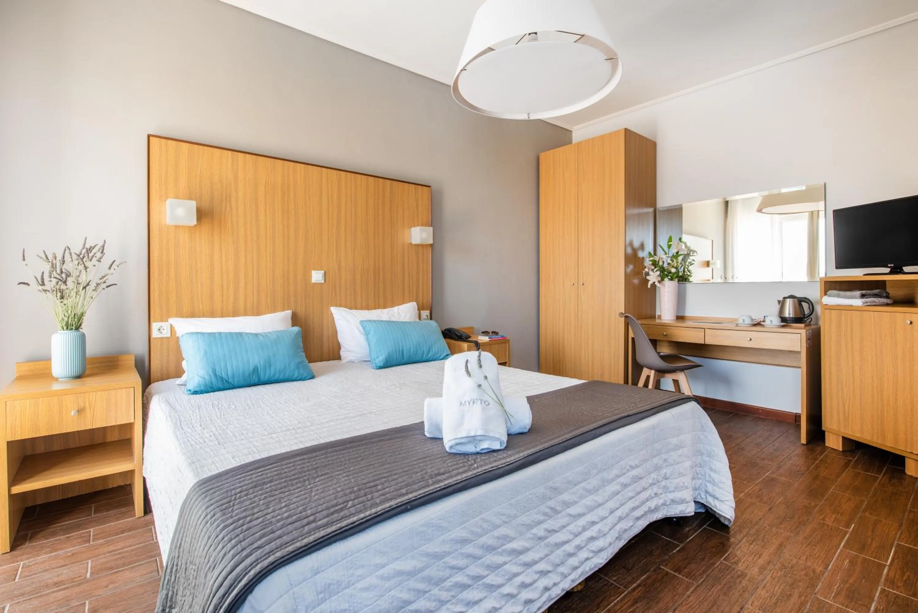 Property building, Bed in Myrto Hotel