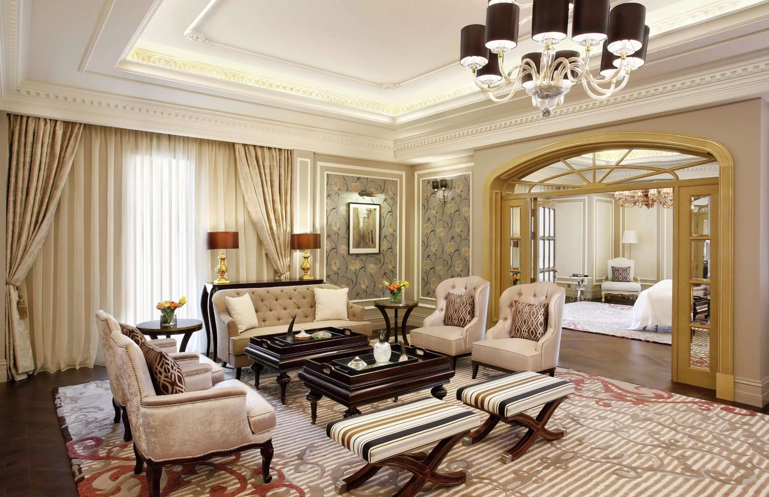 Living room, Bed in Al Habtoor Palace - Preferred Hotels & Resorts