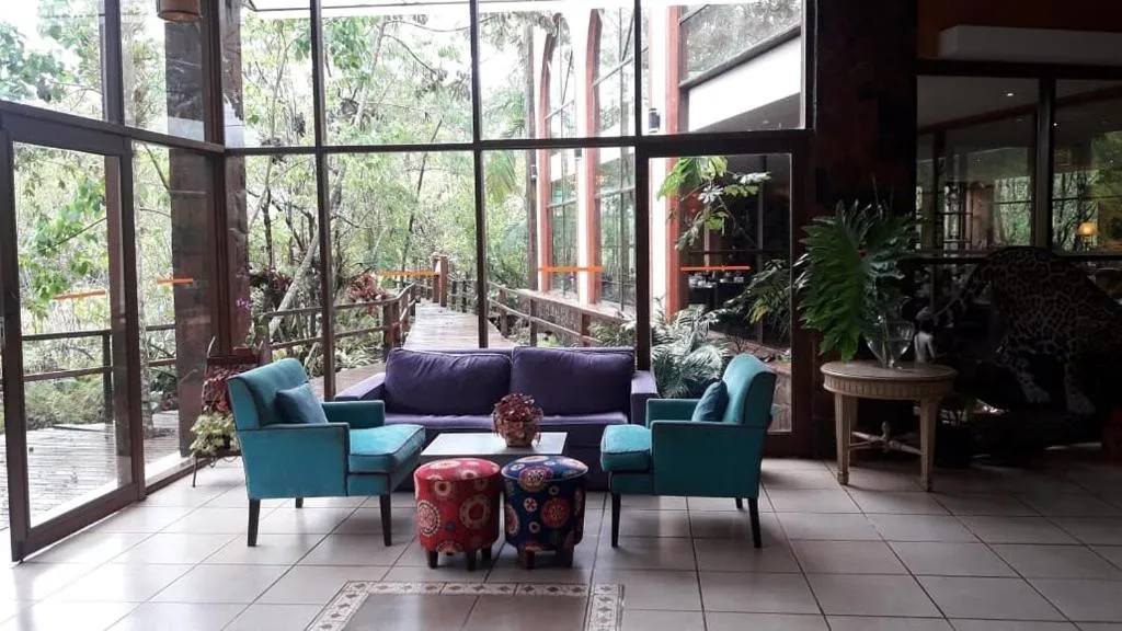 Seating area in El Pueblito Iguazú