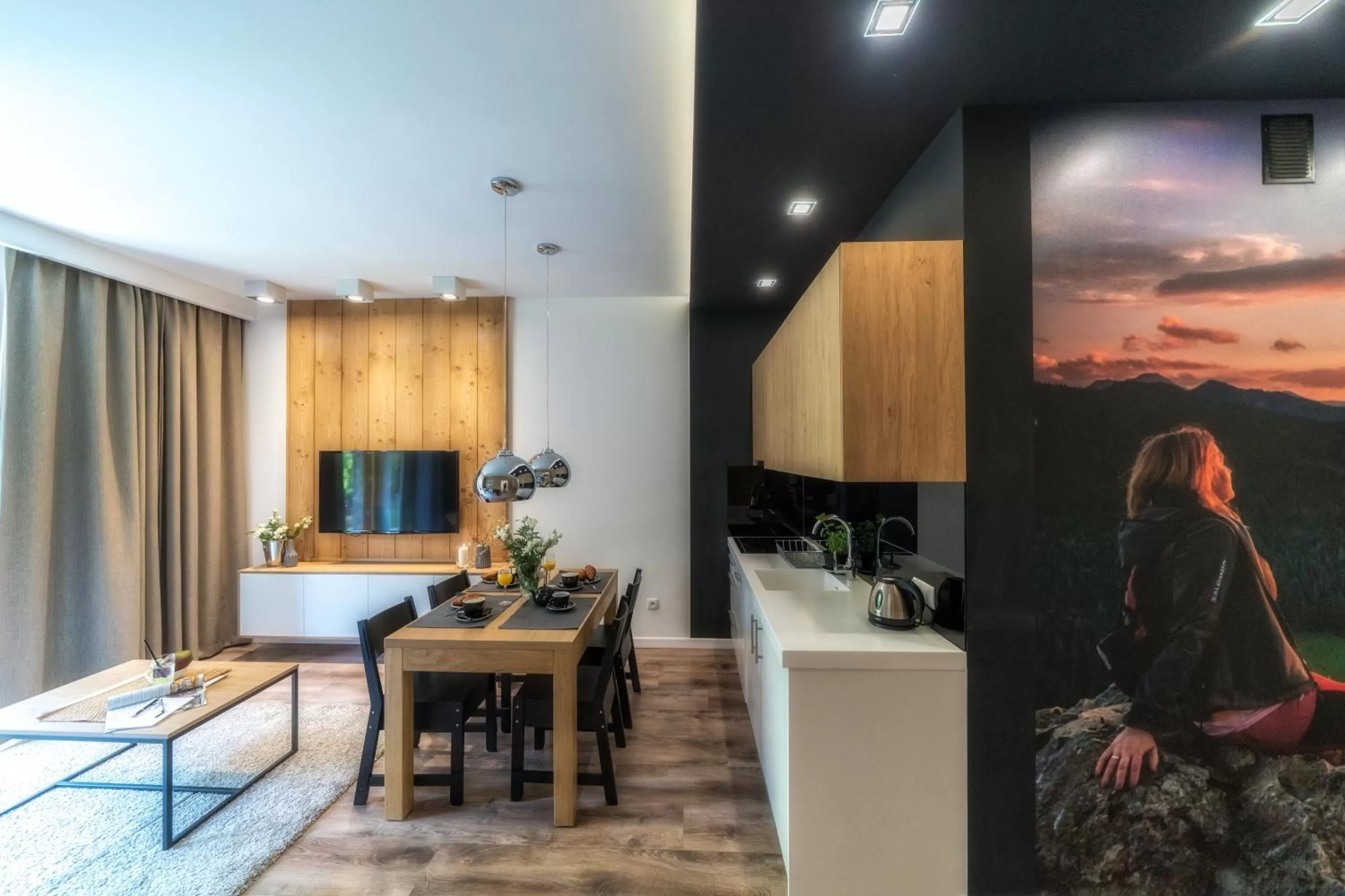 Kitchen or kitchenette in Aparthotel Giewont