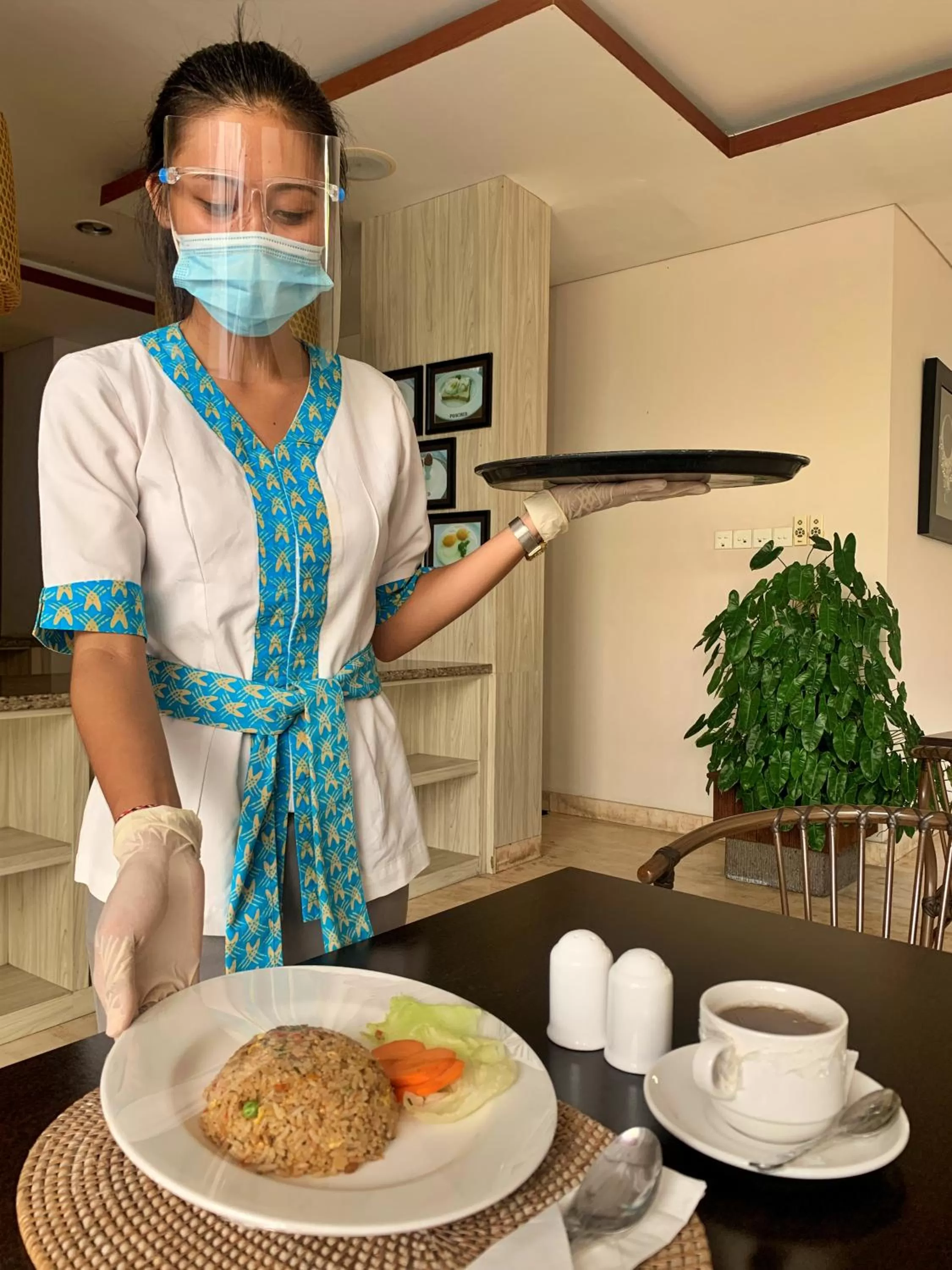 Staff in Hotel Terrace at Kuta