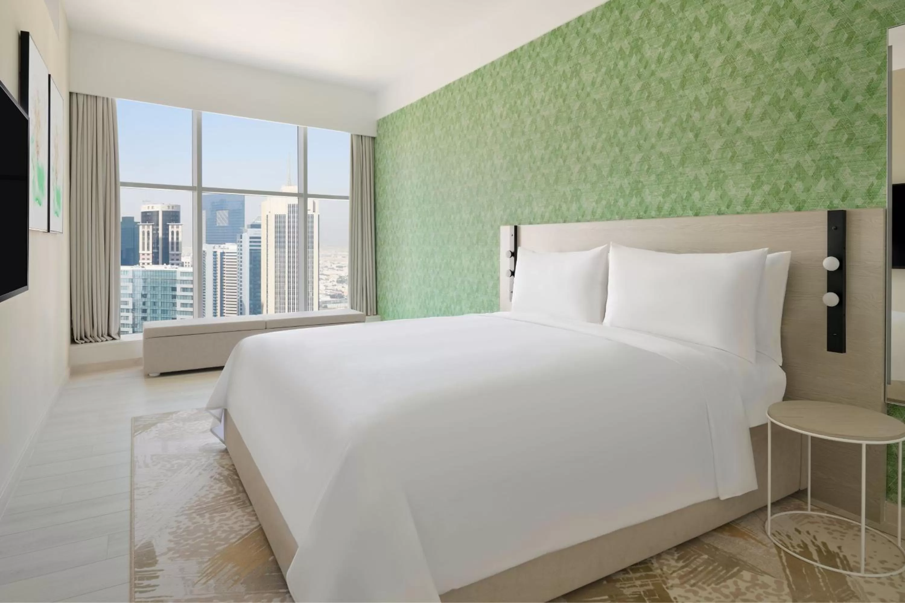 Bedroom, Bed in Element by Westin West Bay Doha