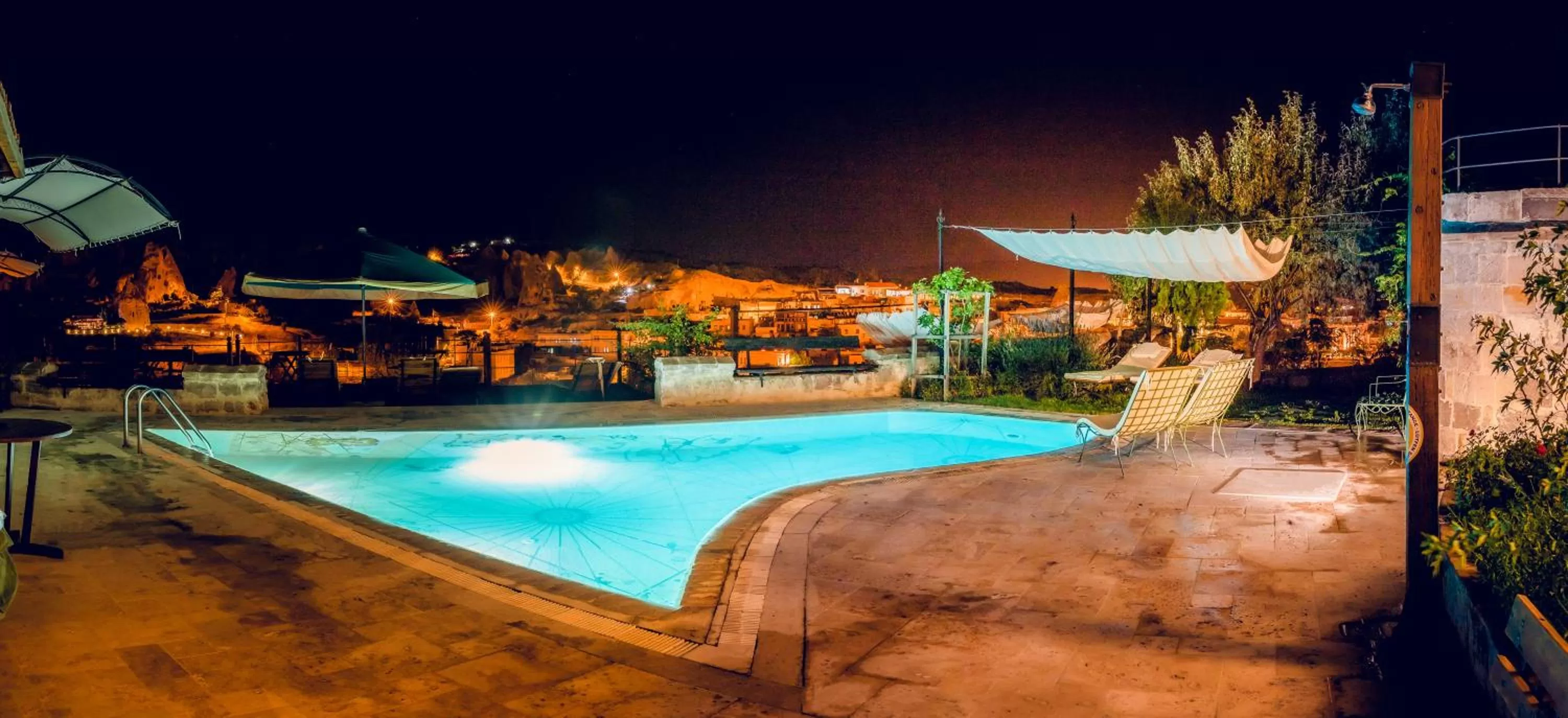 Pool view in Kelebek Cave Hotel