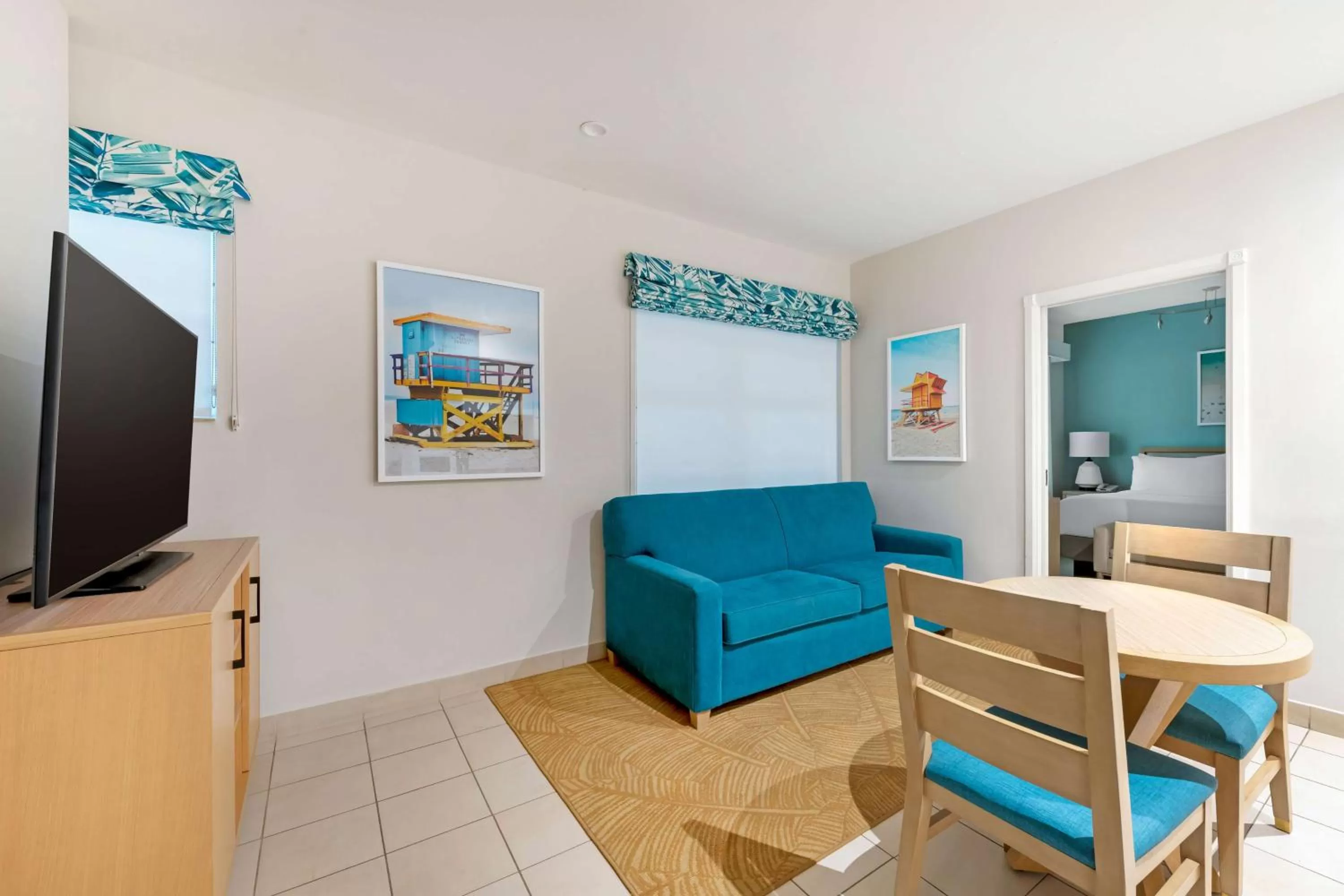 Living room in Hilton Vacation Club Crescent on South Beach Miami