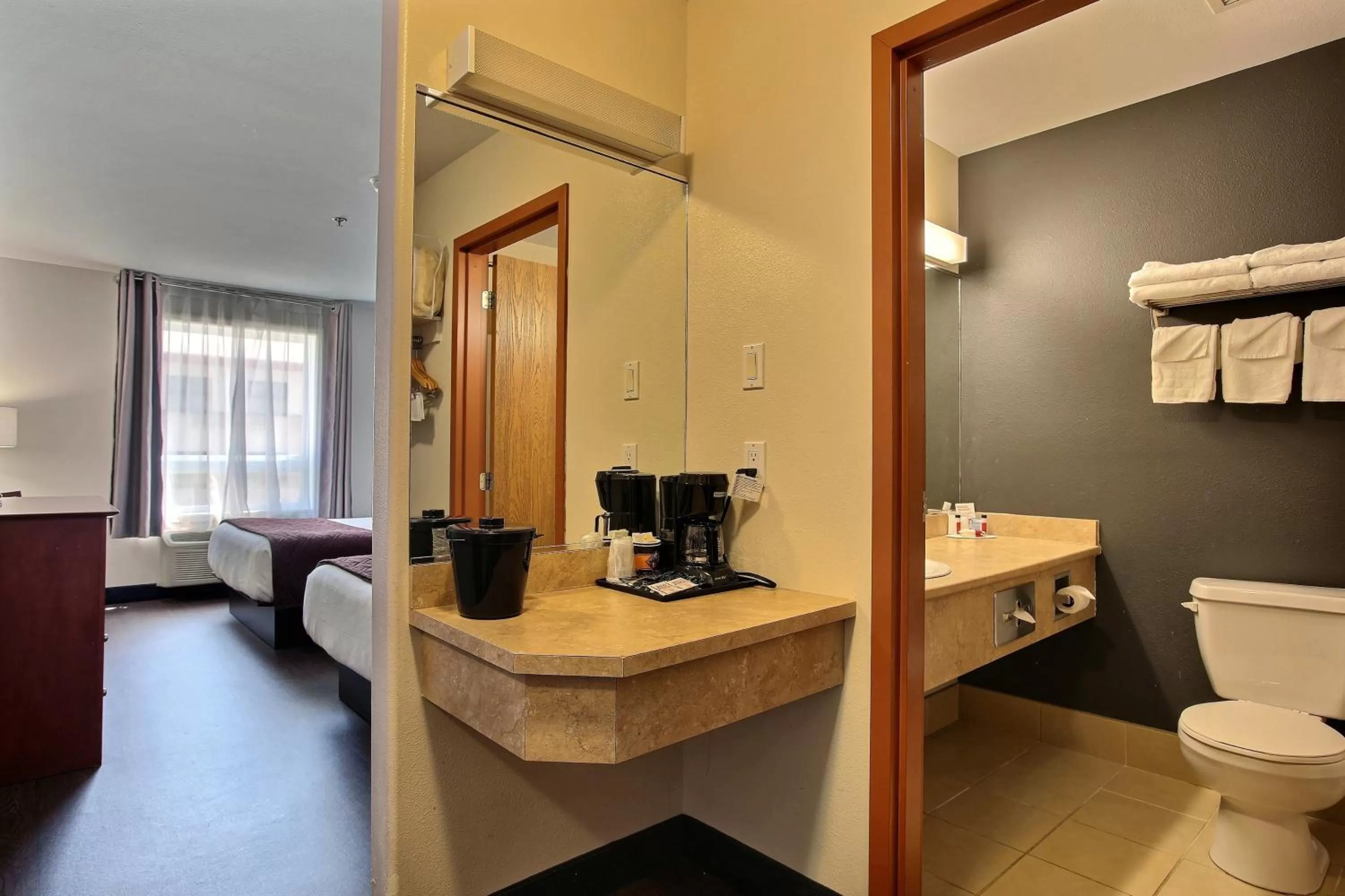 Queen Room with Two Queen and Sofa Bed - Non-Smoking in Super 8 by Wyndham Trois-Rivieres