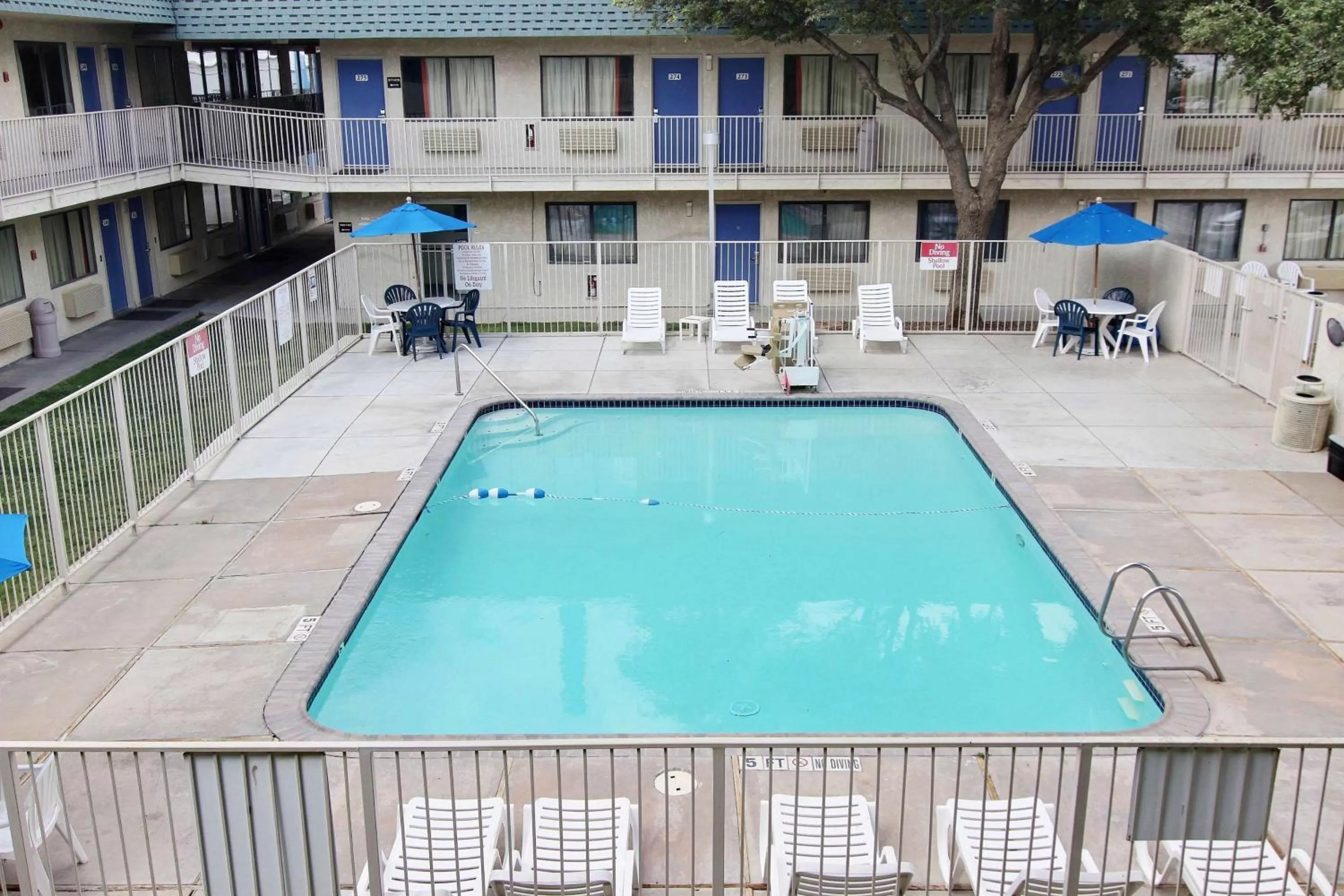 Pool view in Motel 6-Fort Stockton, TX