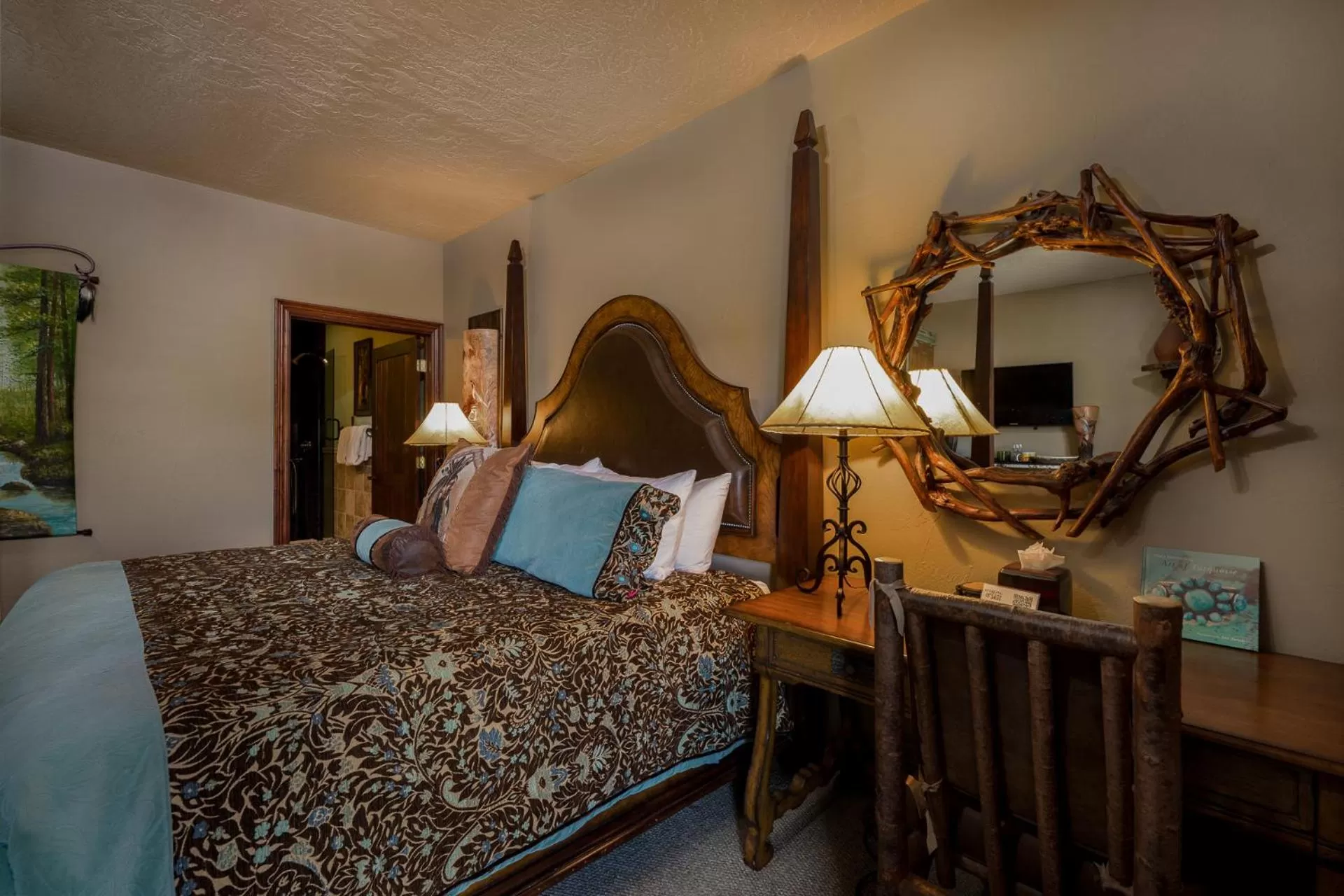 Bed in Main St Loft Overlooking Train Yard - Lofts Sterling & Sage - Toltec