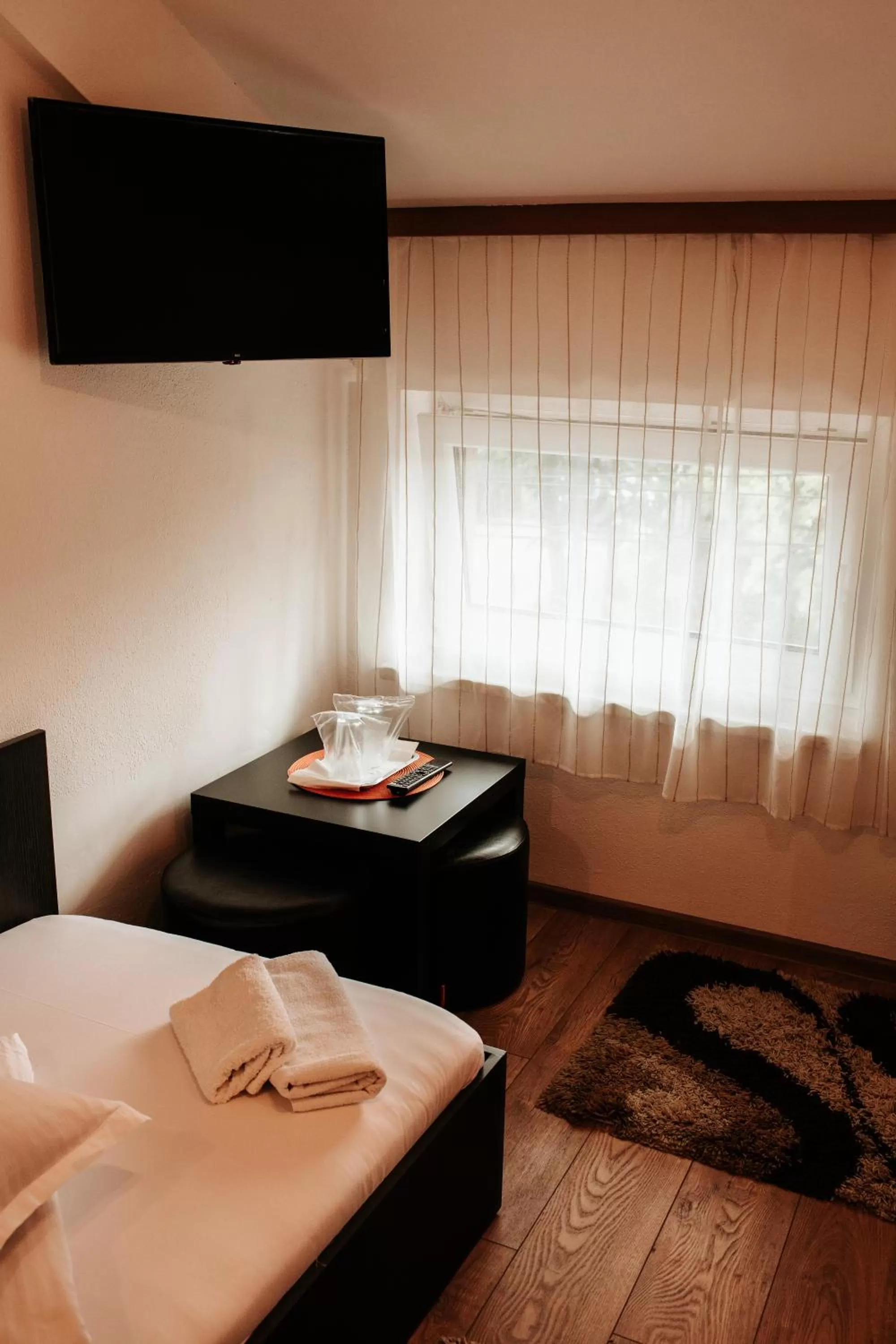 Bedroom, TV/Entertainment Center in Pensiunea Pictorilor