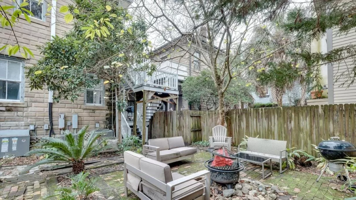 Inner courtyard view in Comfortable Escape in Historic Downtown Savannah
