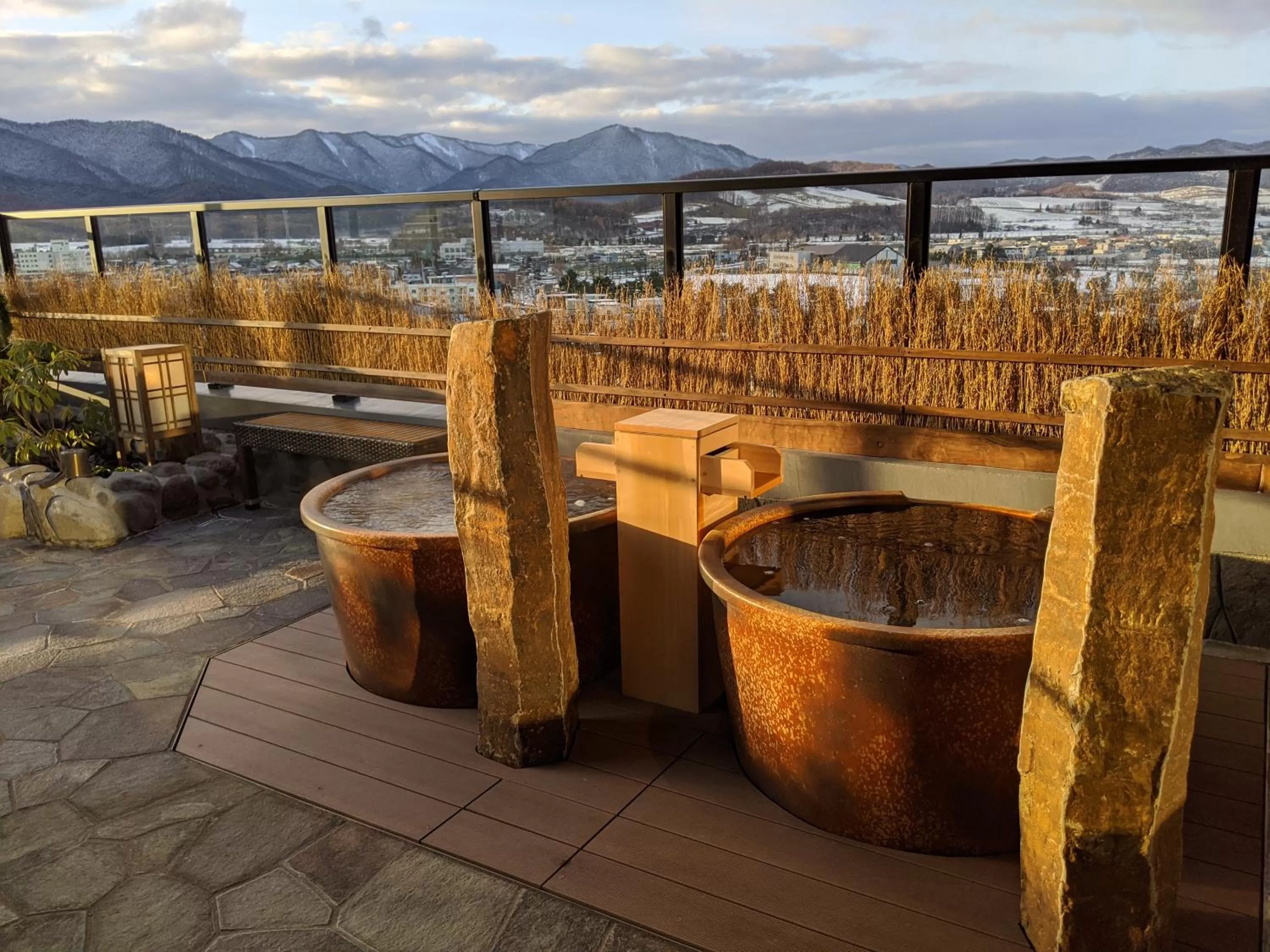 Open Air Bath in La Vista Furano Hills Natural Hot Spring
