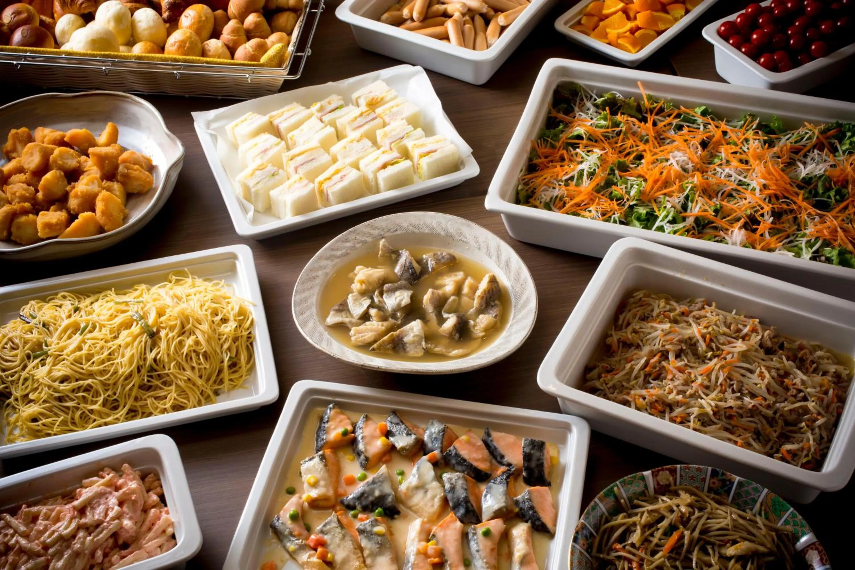 Buffet breakfast in Hot Spring Osaka Hinode Hotel Nipponbashi