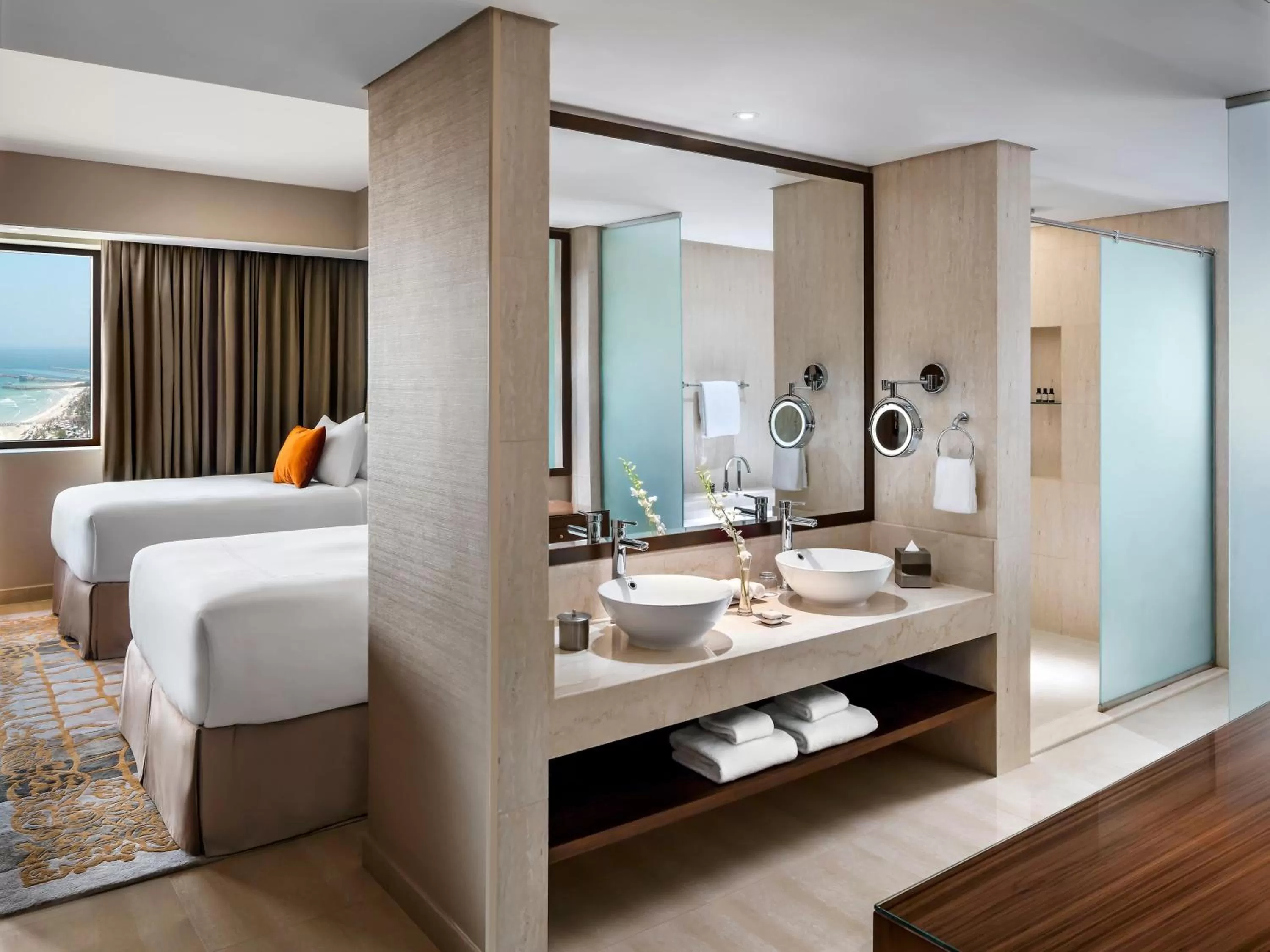 Toilet, Bed in Fairmont Ajman