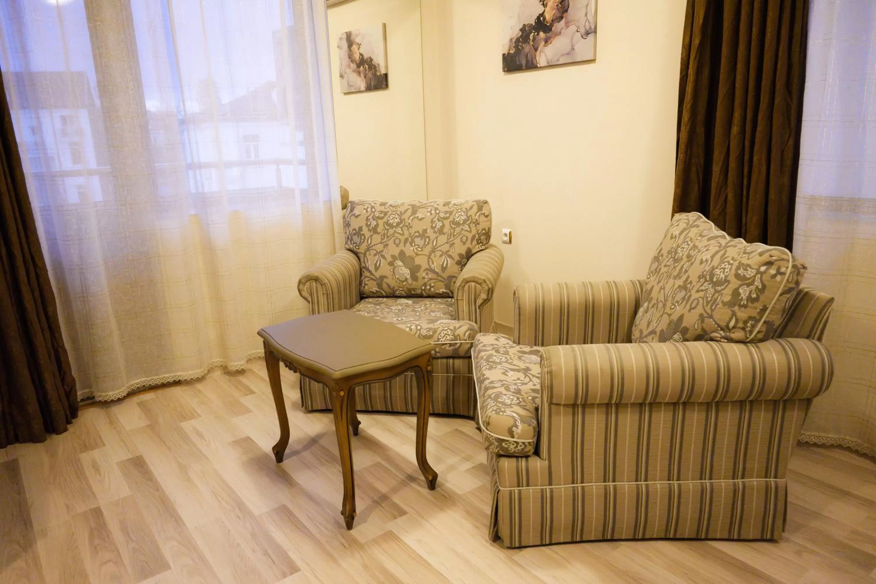 Seating area in Hotel Leda