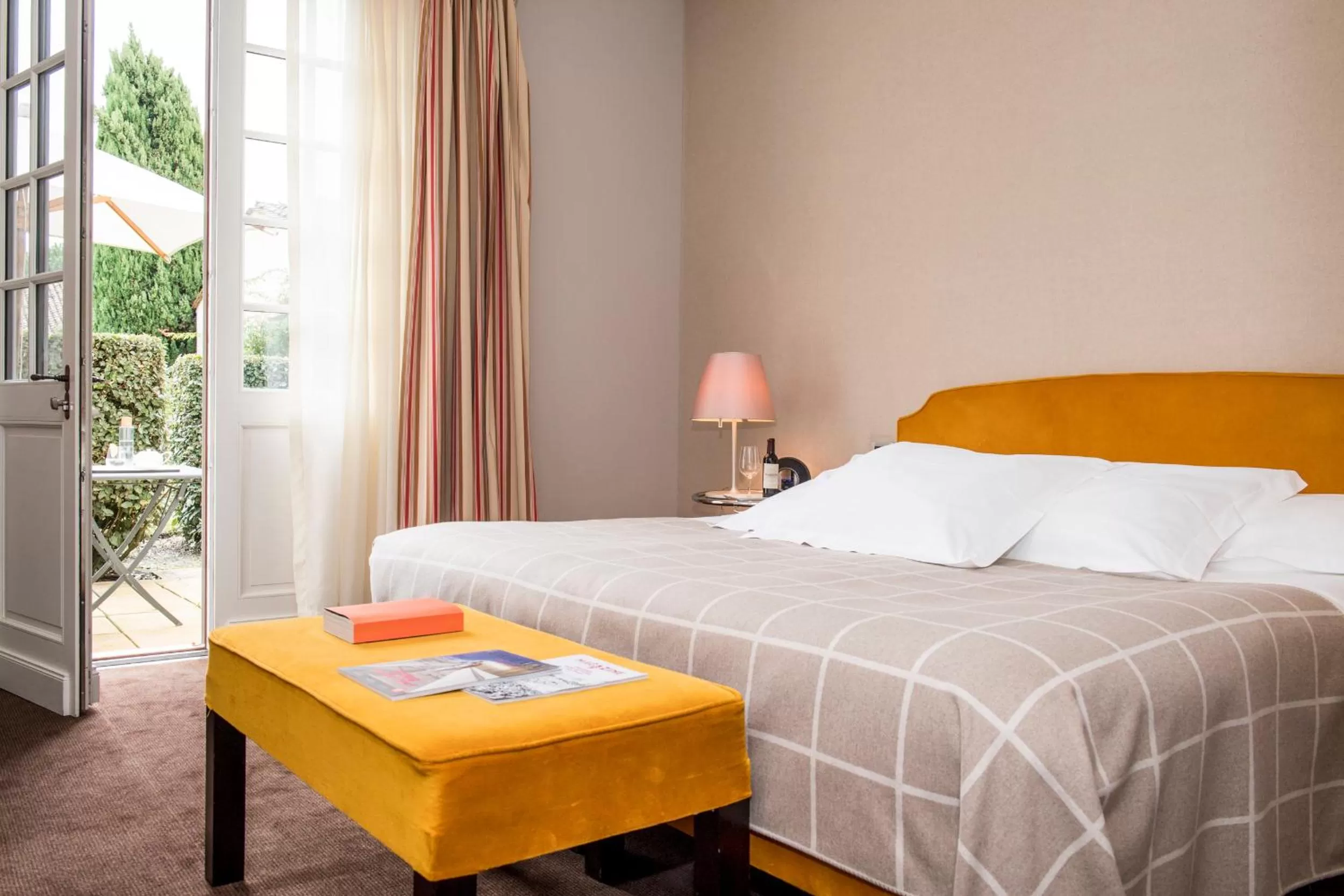 Patio, Bed in Château Cordeillan-Bages