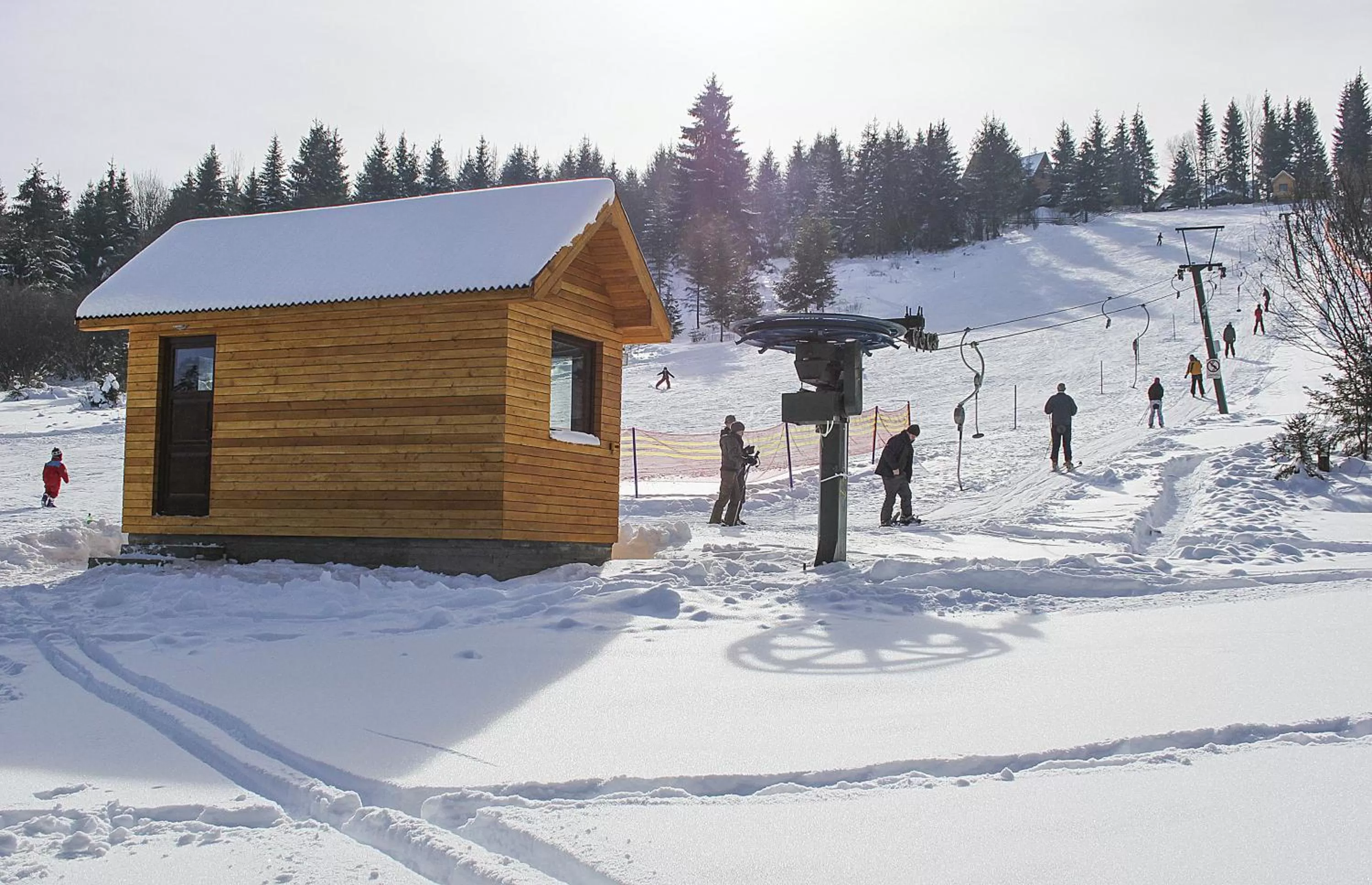 Skiing, Winter in Mountain-Rest Pension