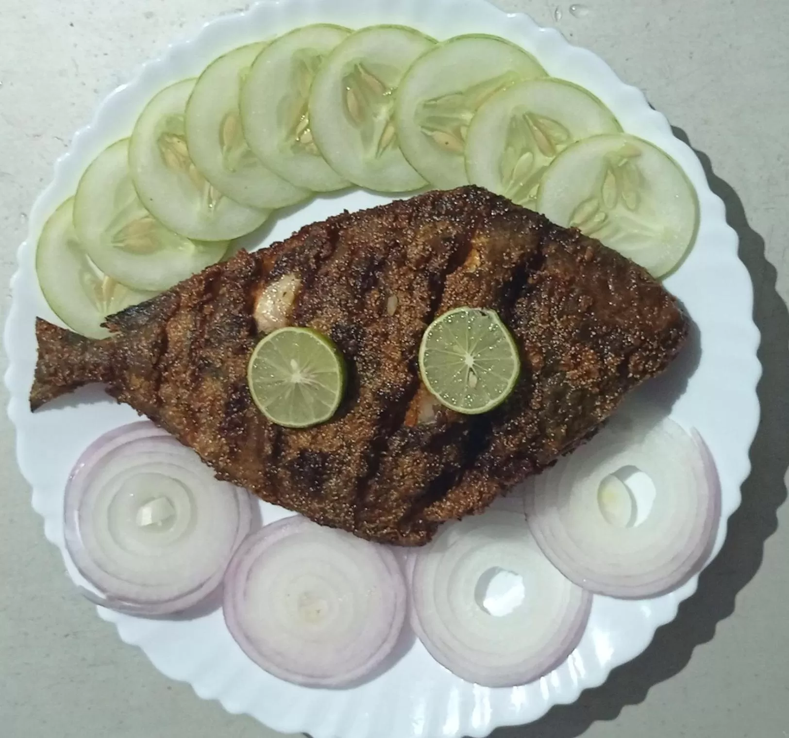 Food in Perch by the sea