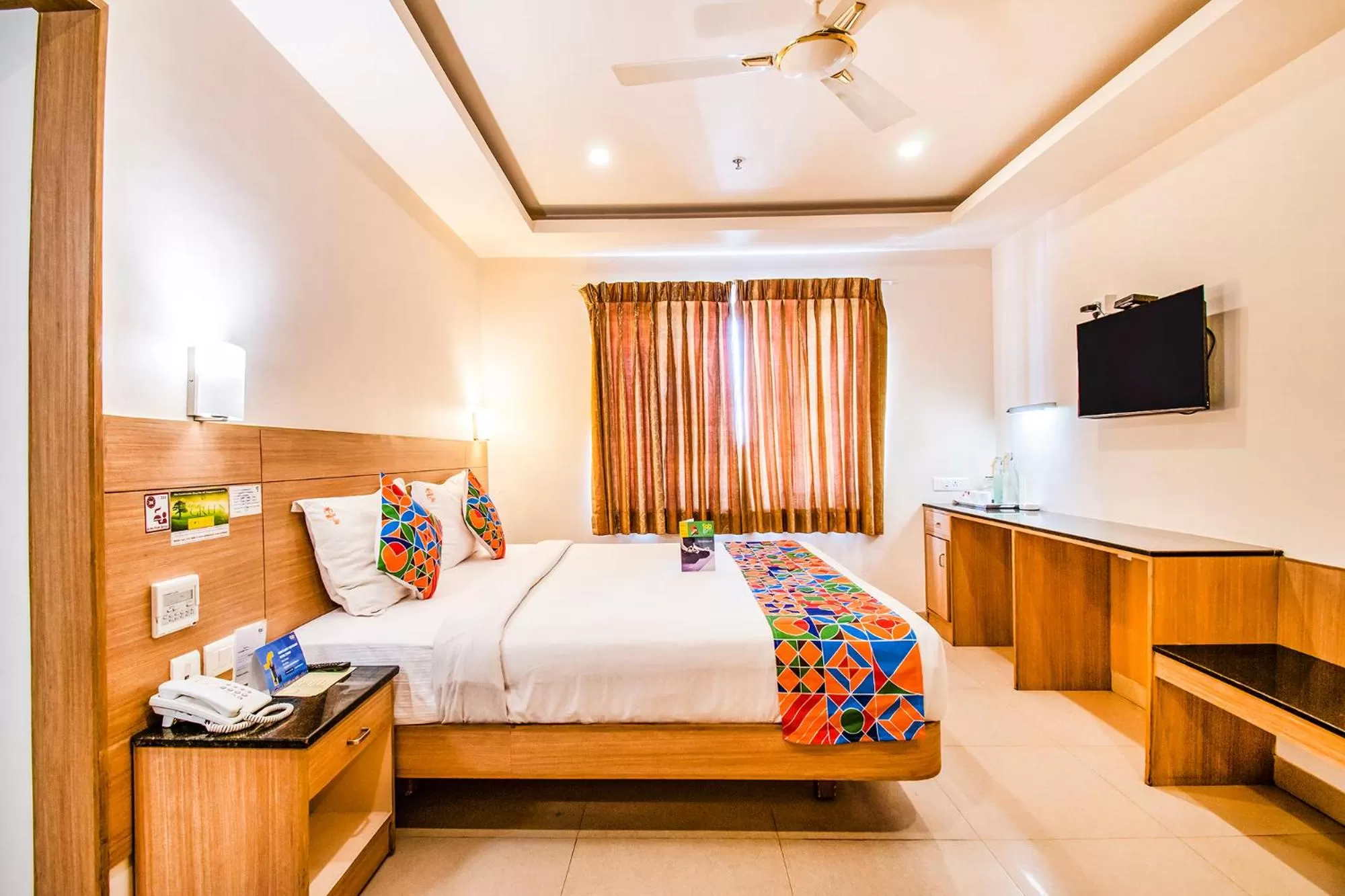 TV and multimedia, Bed in FabHotel Prime Royal Castle Gandhipuram