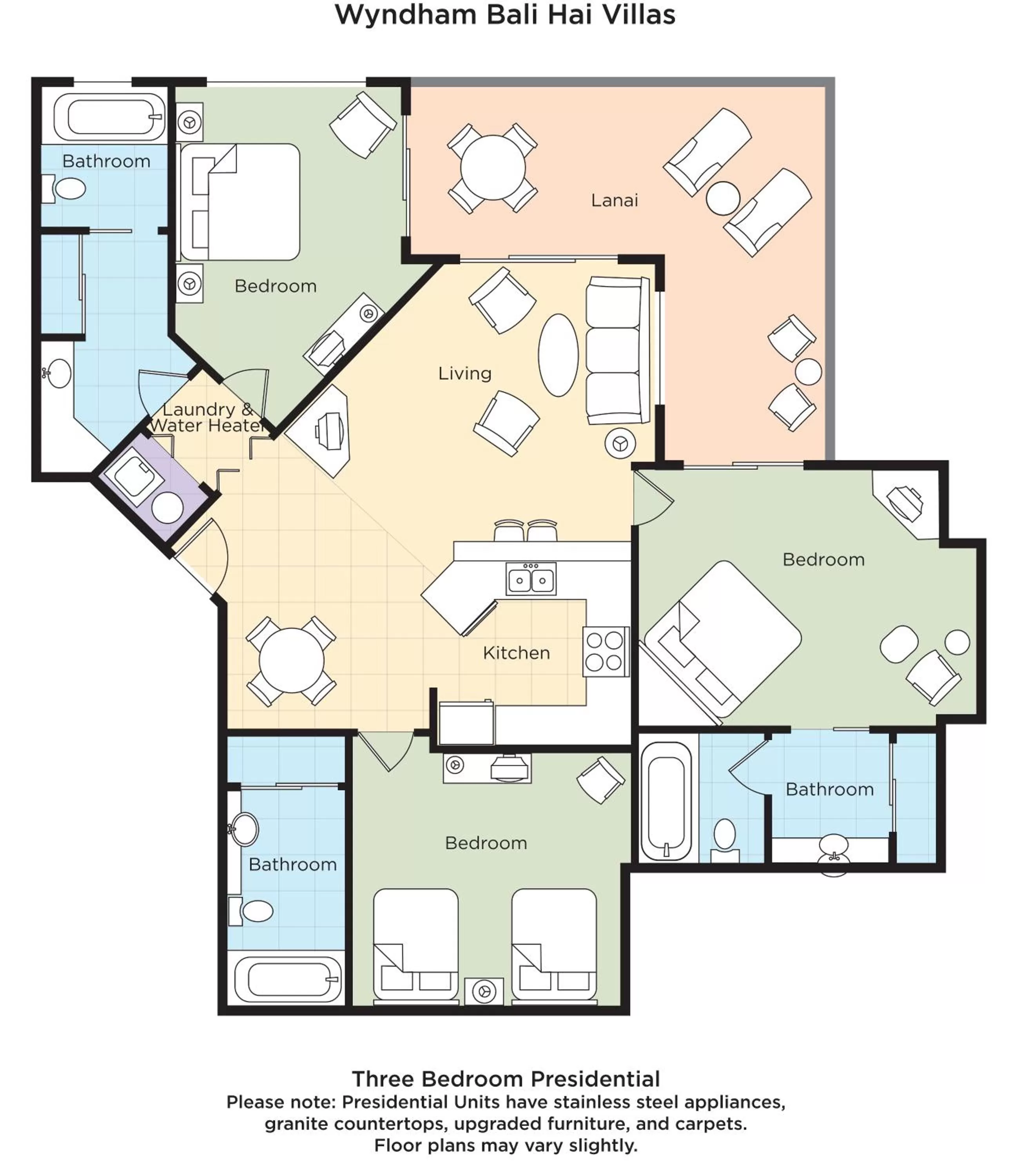 Floor plan in Club Wyndham Bali Hai Villas