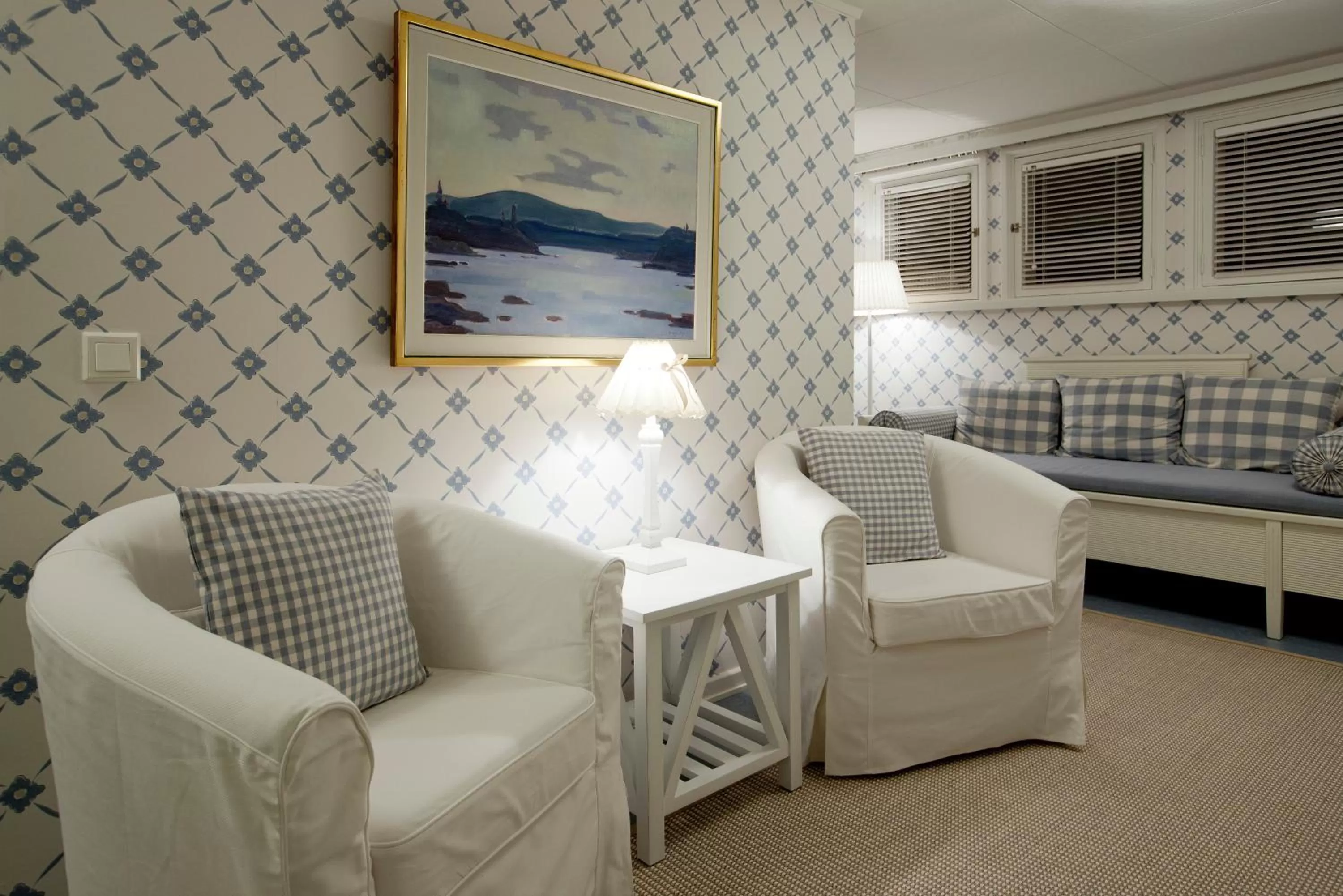 Seating area in Ahlströmin Ruukki Noormarkku