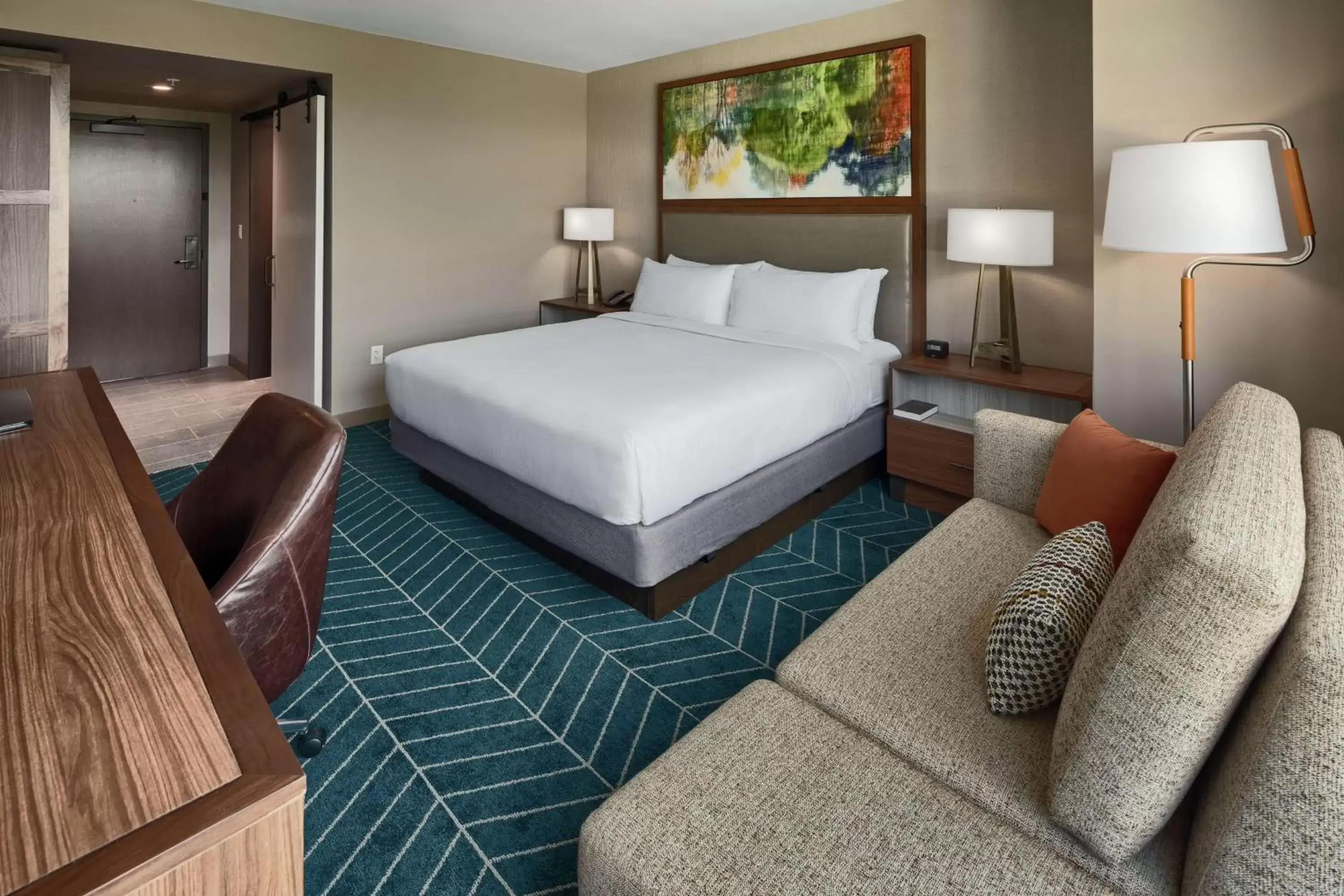 King Room with Roll-In Shower - Mobility/Hearing Accessible in The Bevy Hotel Boerne, A Doubletree By Hilton King Room with Roll-In Shower - Mobility/Hearing Accessible in The Bevy Hotel Boerne, A Doubletree By Hilton
