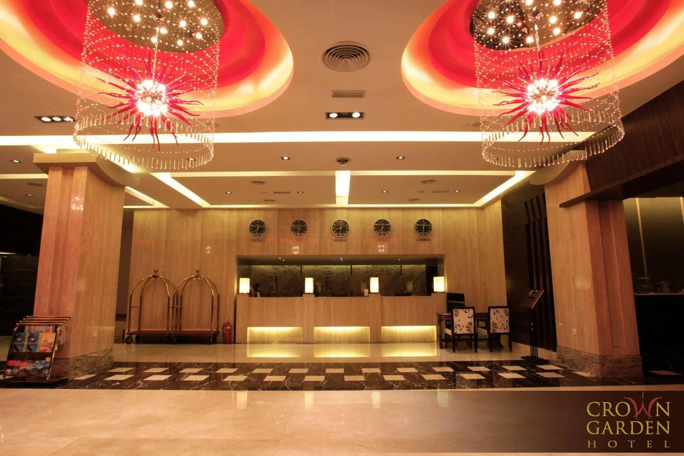 Text overlay in Crown Garden Hotel