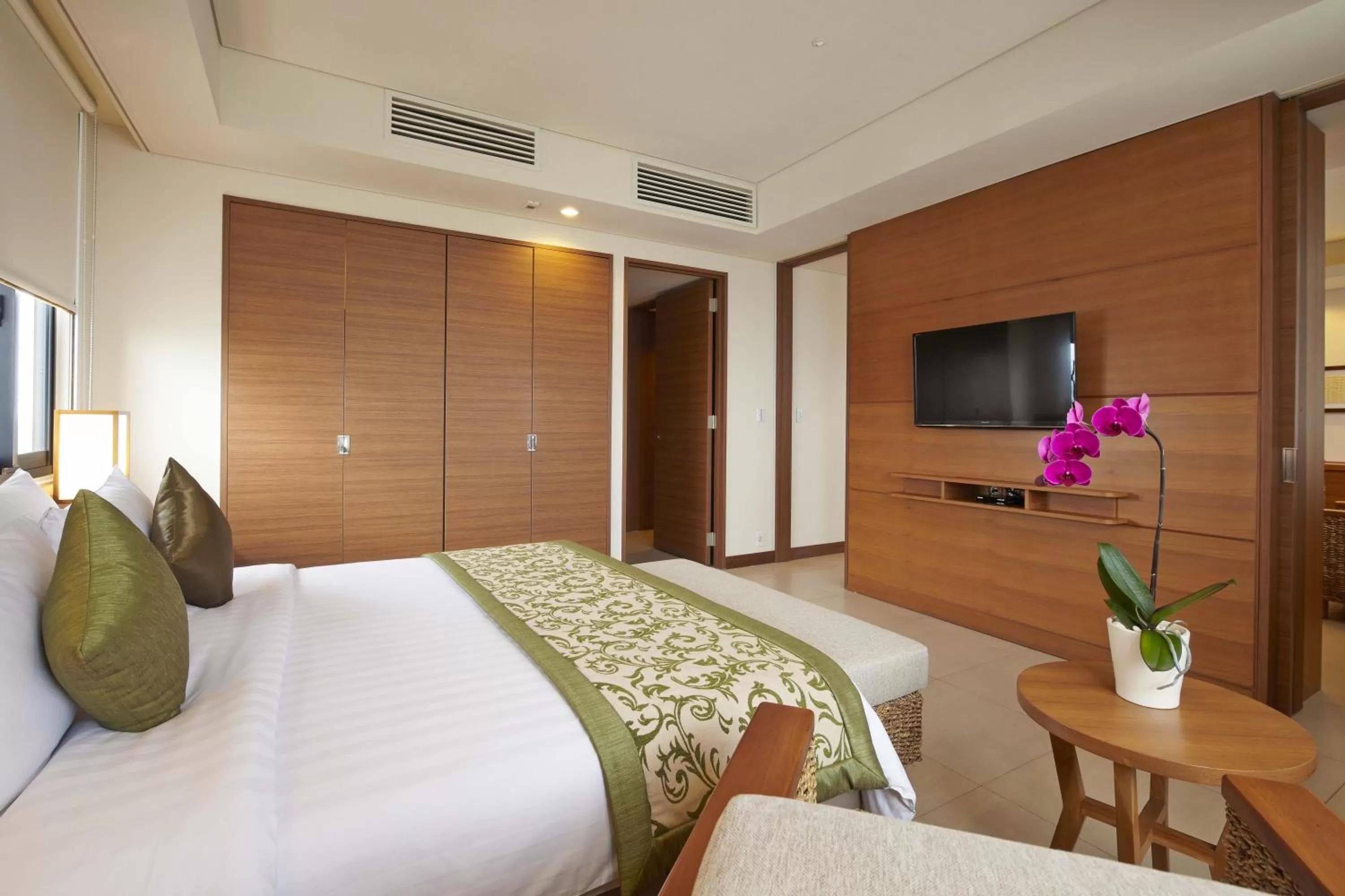 TV and multimedia, Bed in Axia South Cikarang Service Apartment