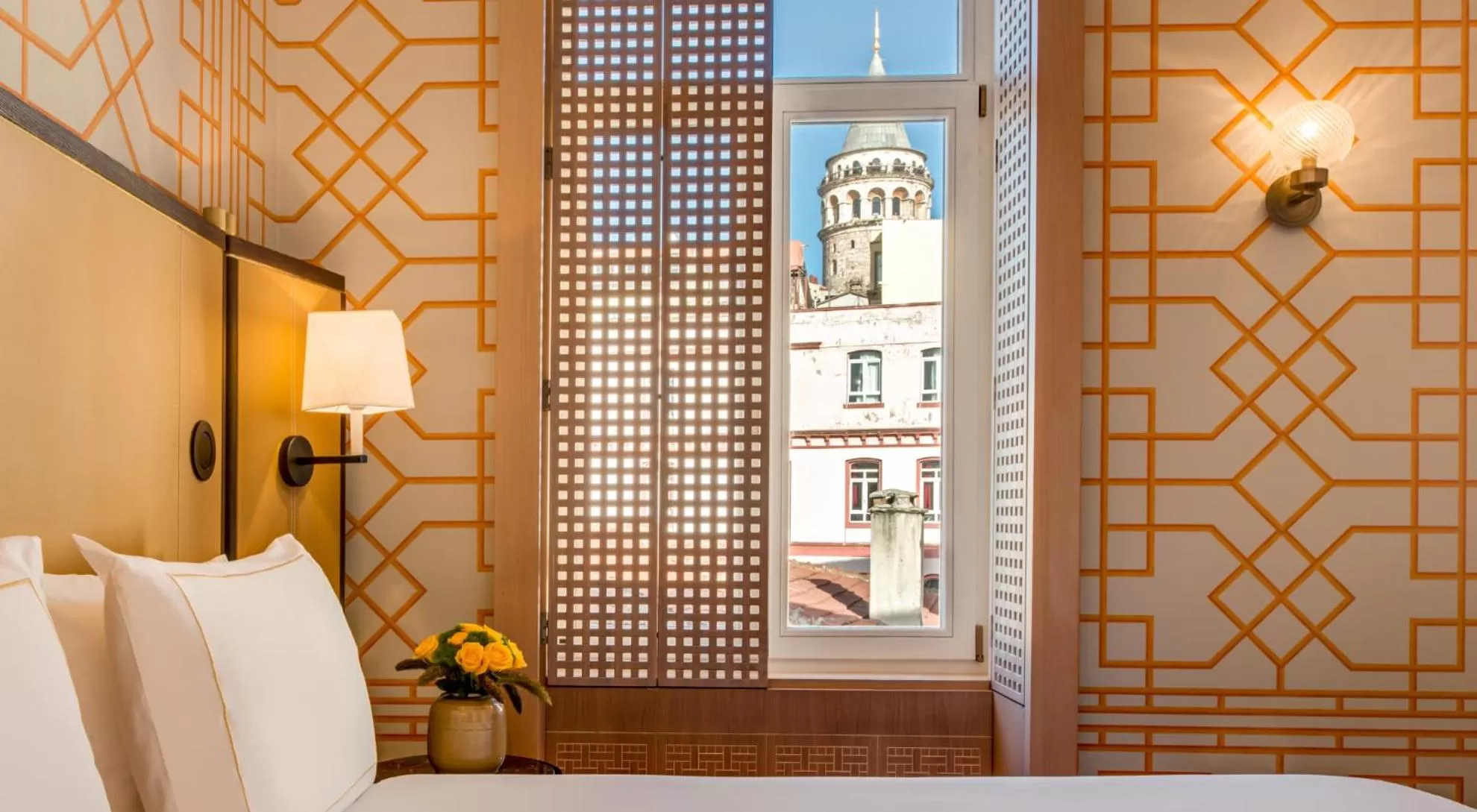 Landmark view, Bed in The Galata Hotel Istanbul - MGallery Collection