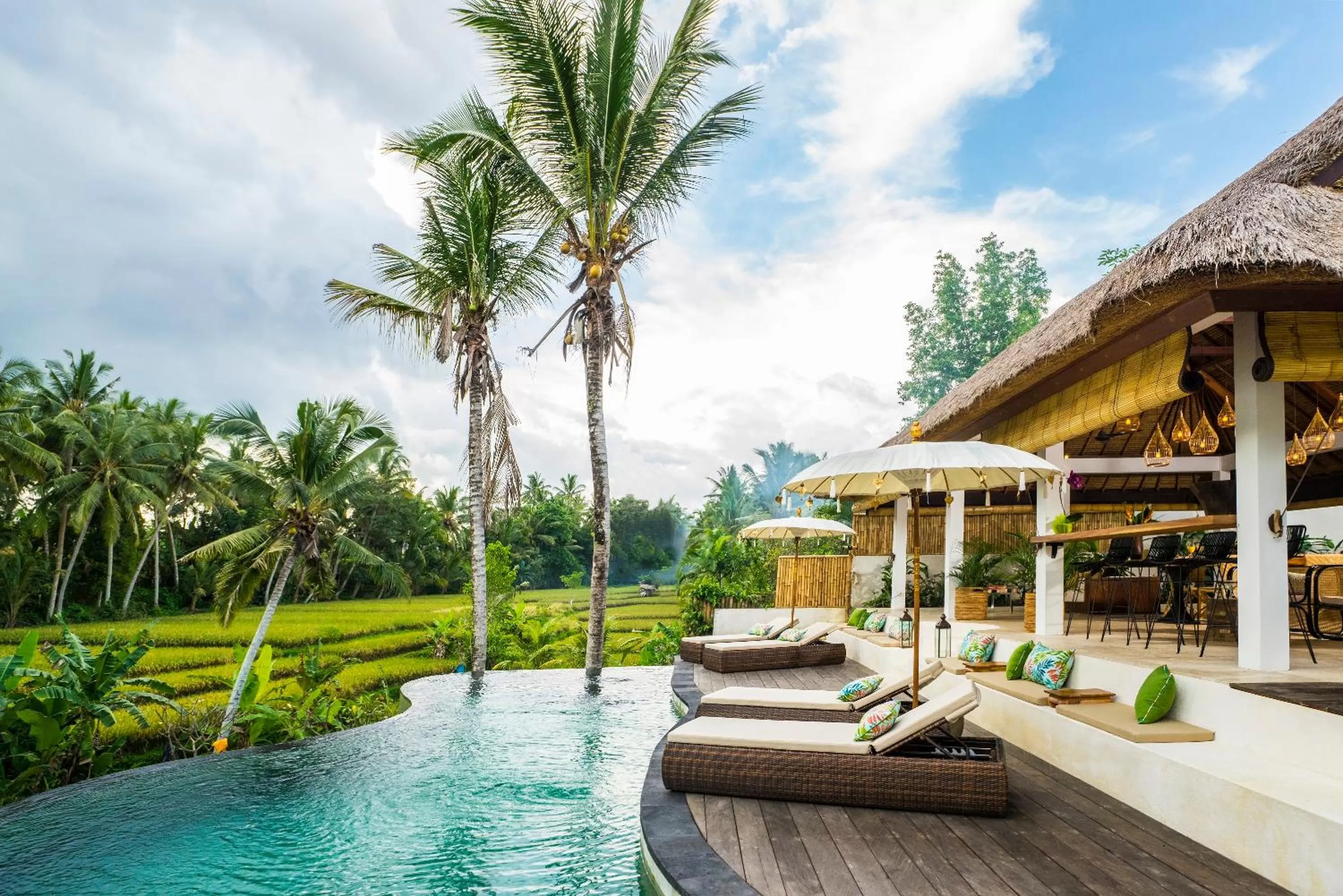 Patio in Calma Ubud Suite & Villas - Rice Fields View, Infinity Pool !