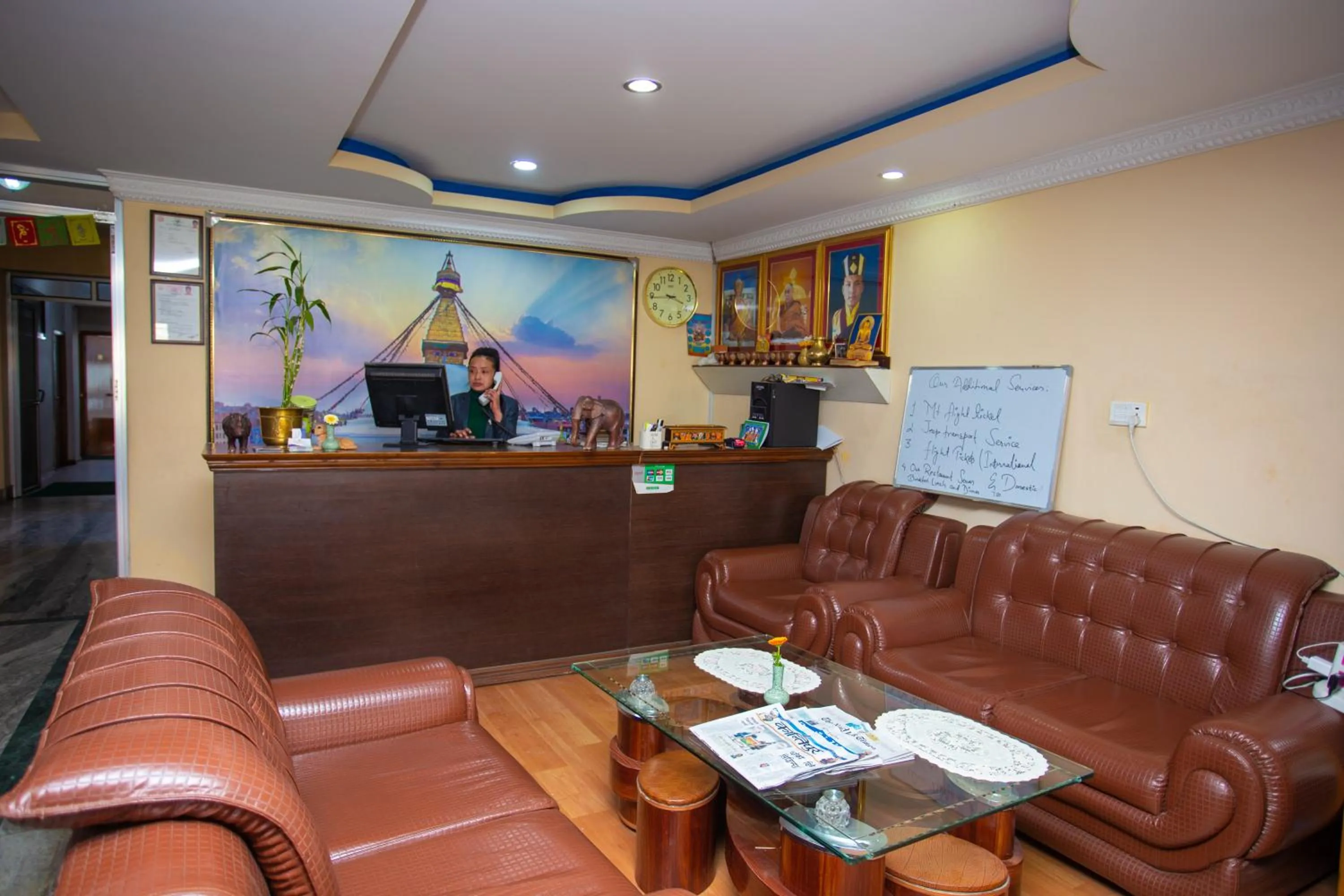 Lobby or reception in The Boudha Inn