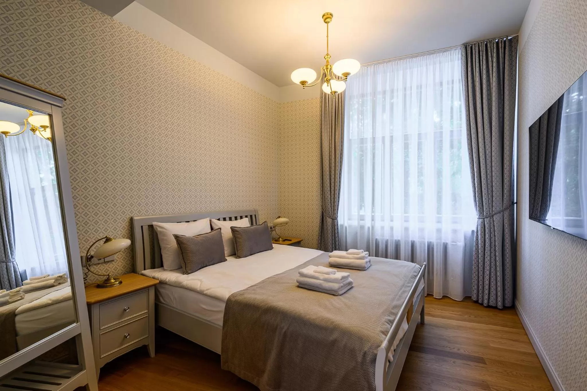 Bed in Roze Kūrmājas Residence