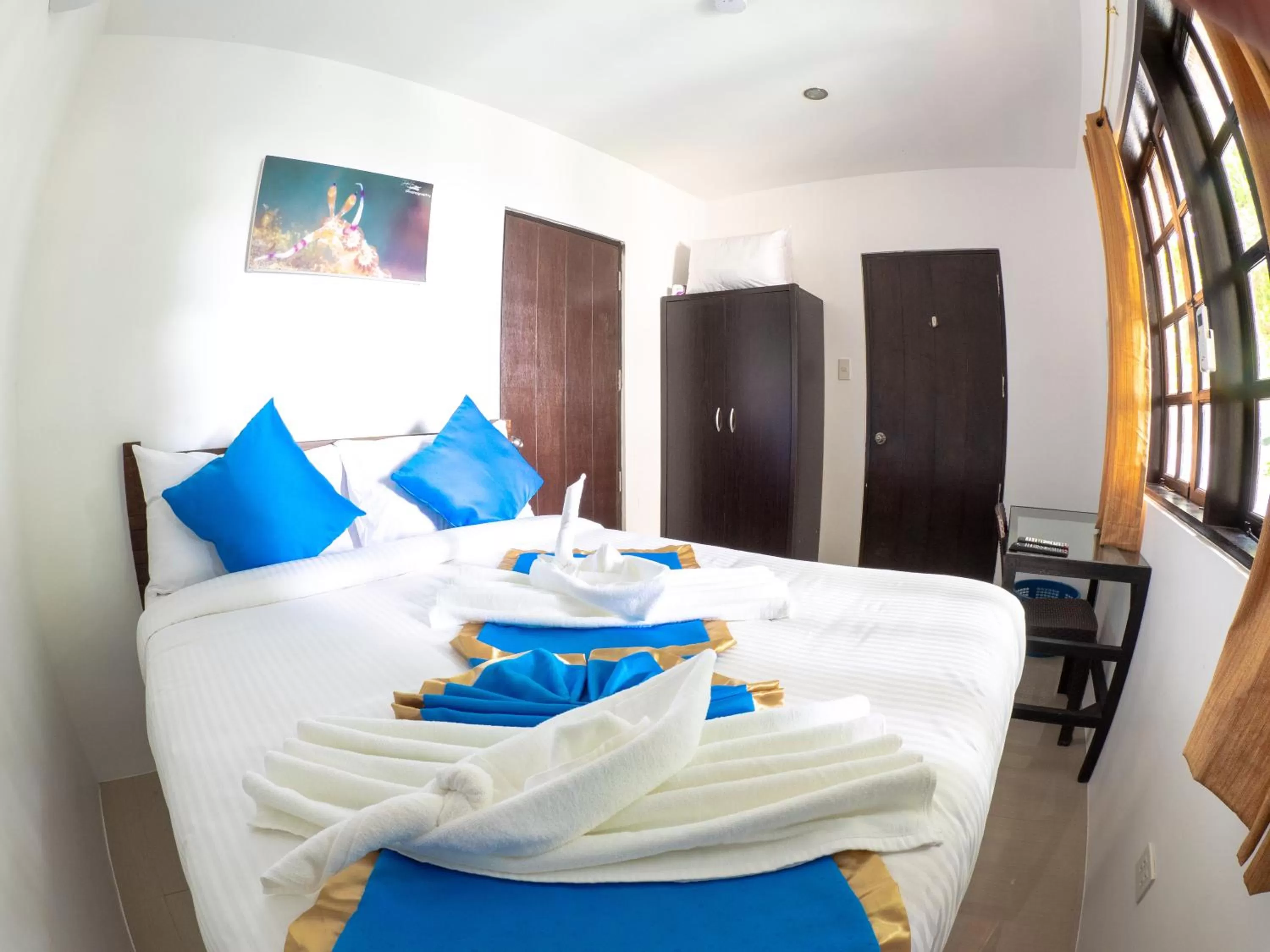 Bed in Blue Ribbon Dive Resort