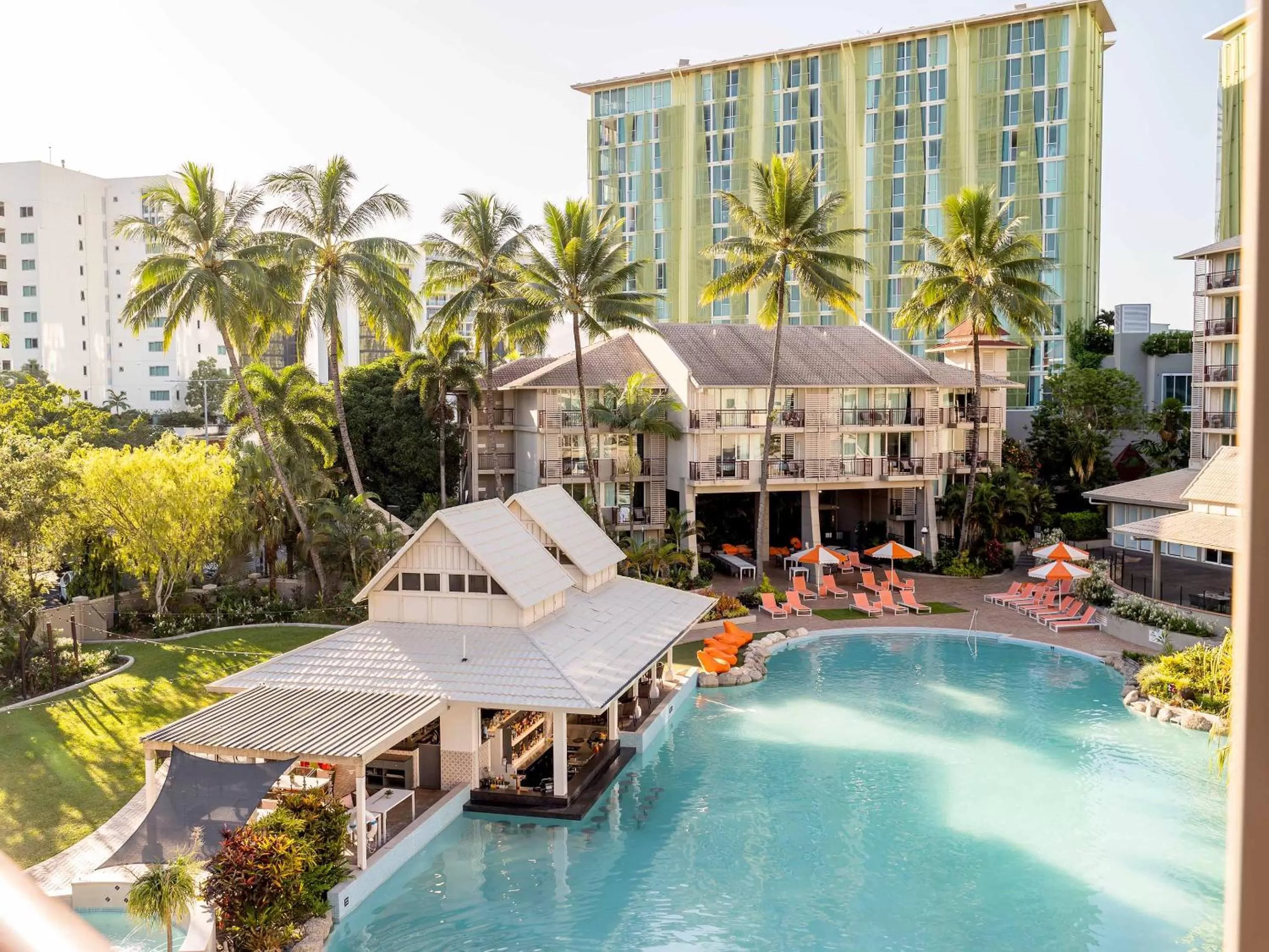 Pool view in Novotel Cairns Oasis Resort