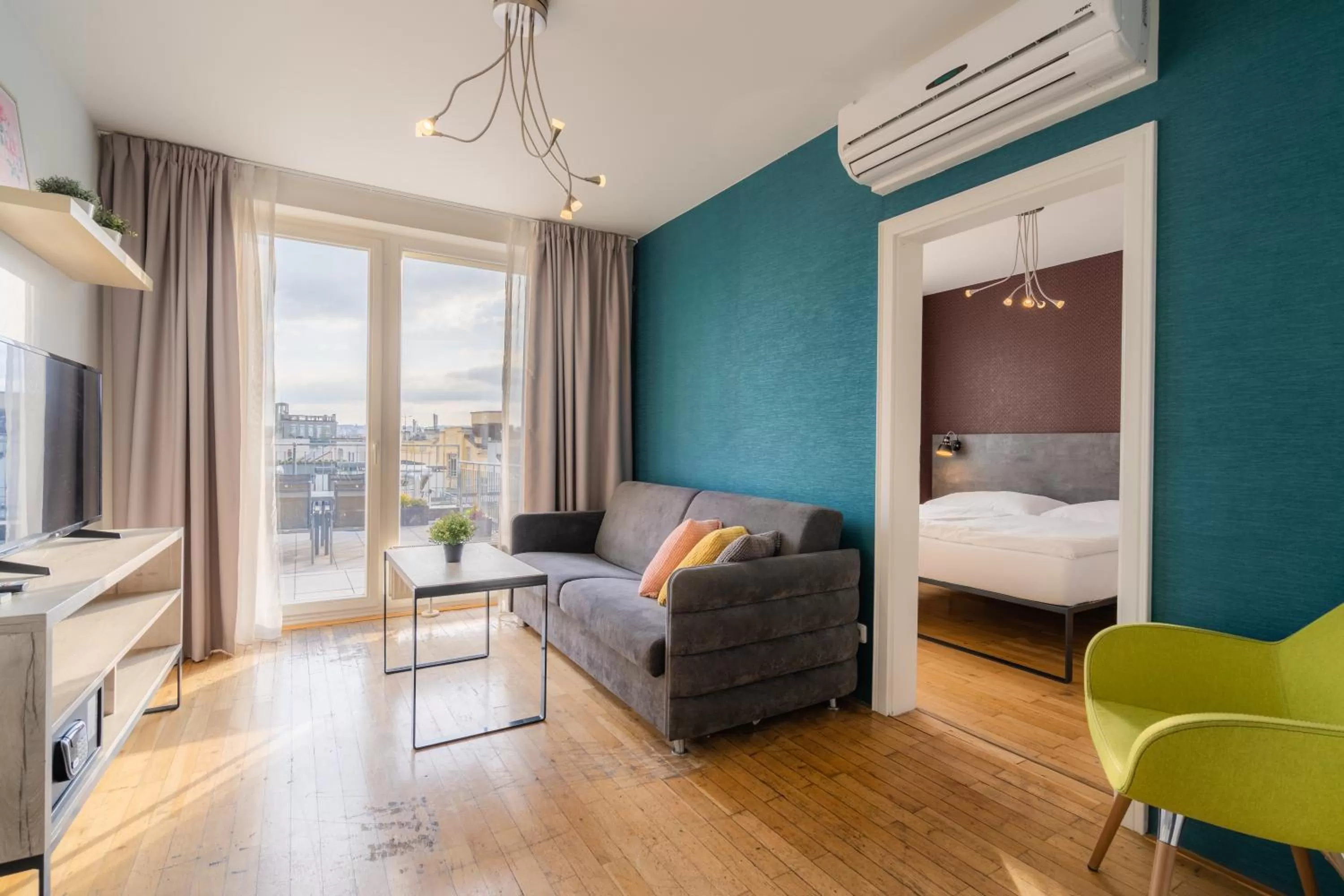 Balcony/Terrace, Bed in EA ApartHotel Melantrich