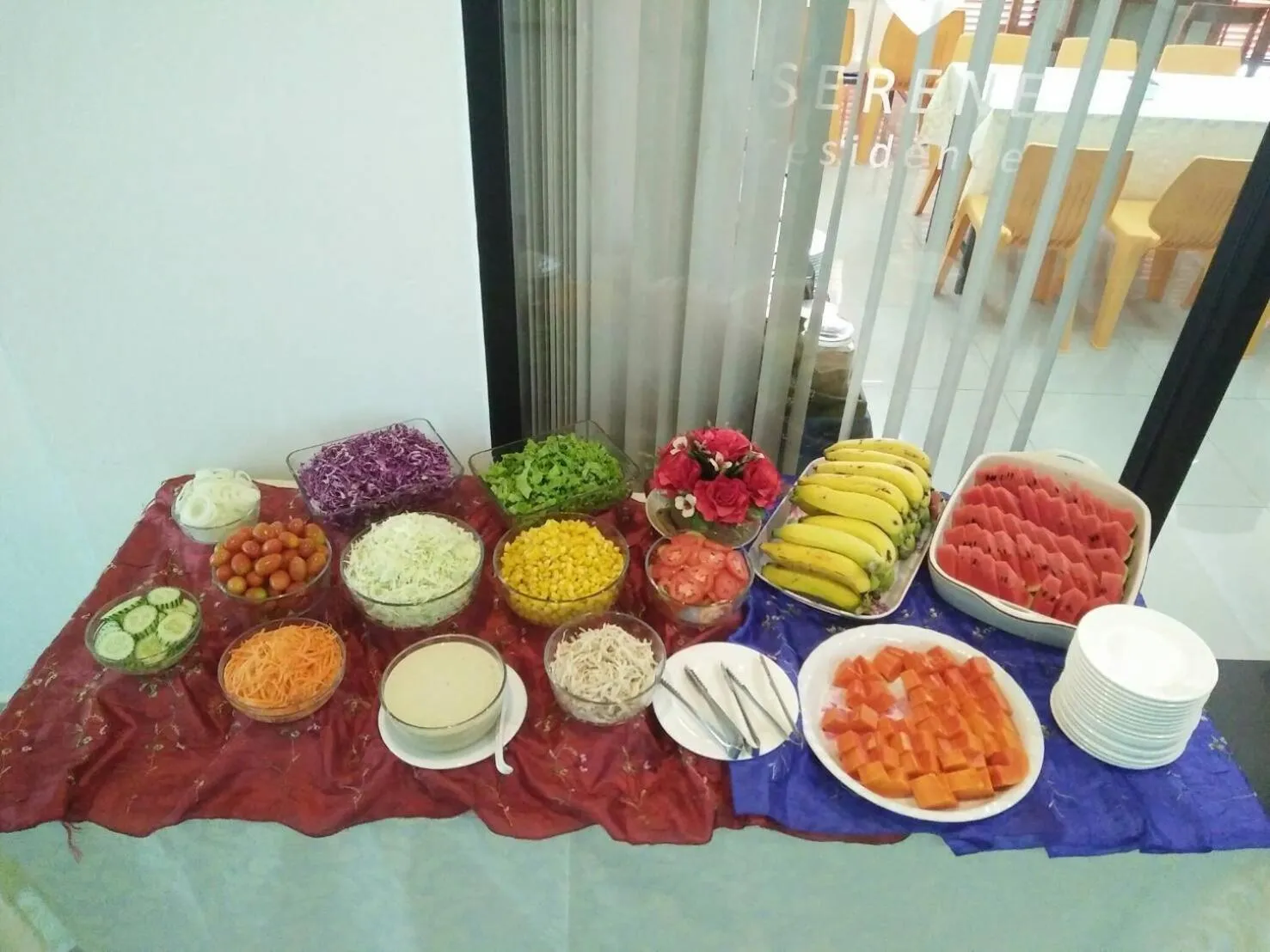 Asian breakfast in Serene Residence