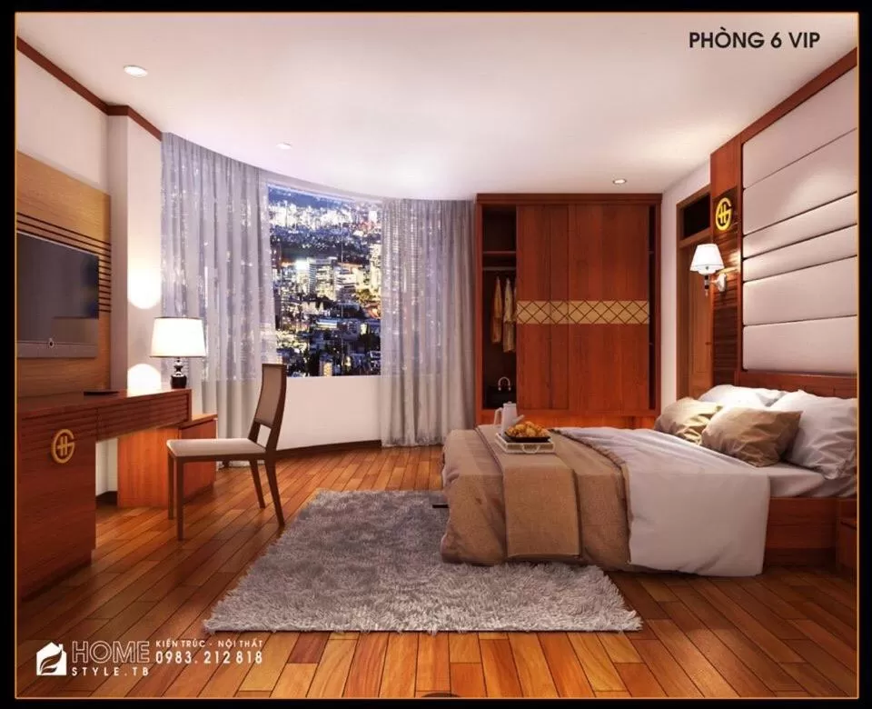 Bed in Golden Thai binh Hotel