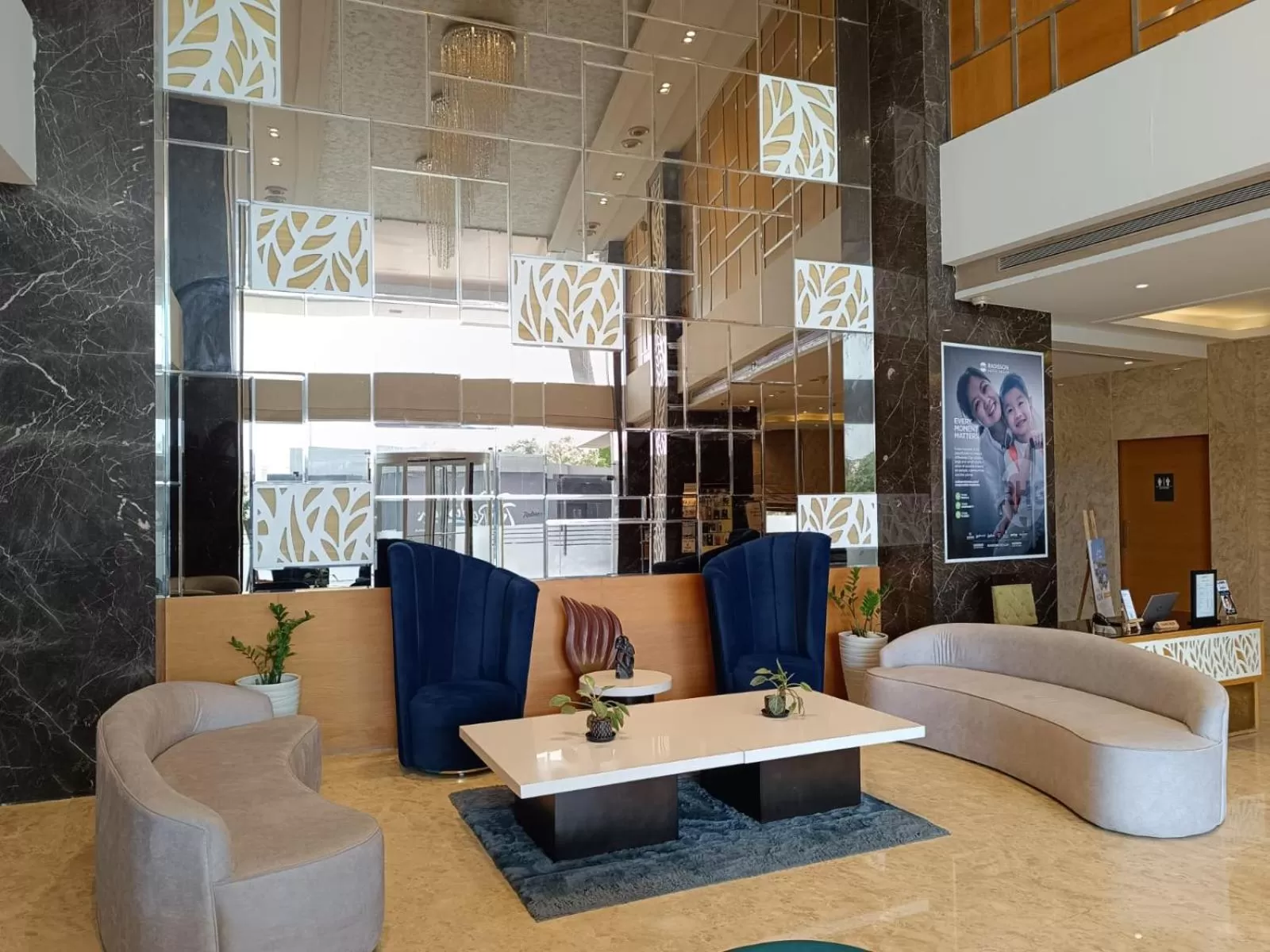 Seating area in Radisson Udaipur