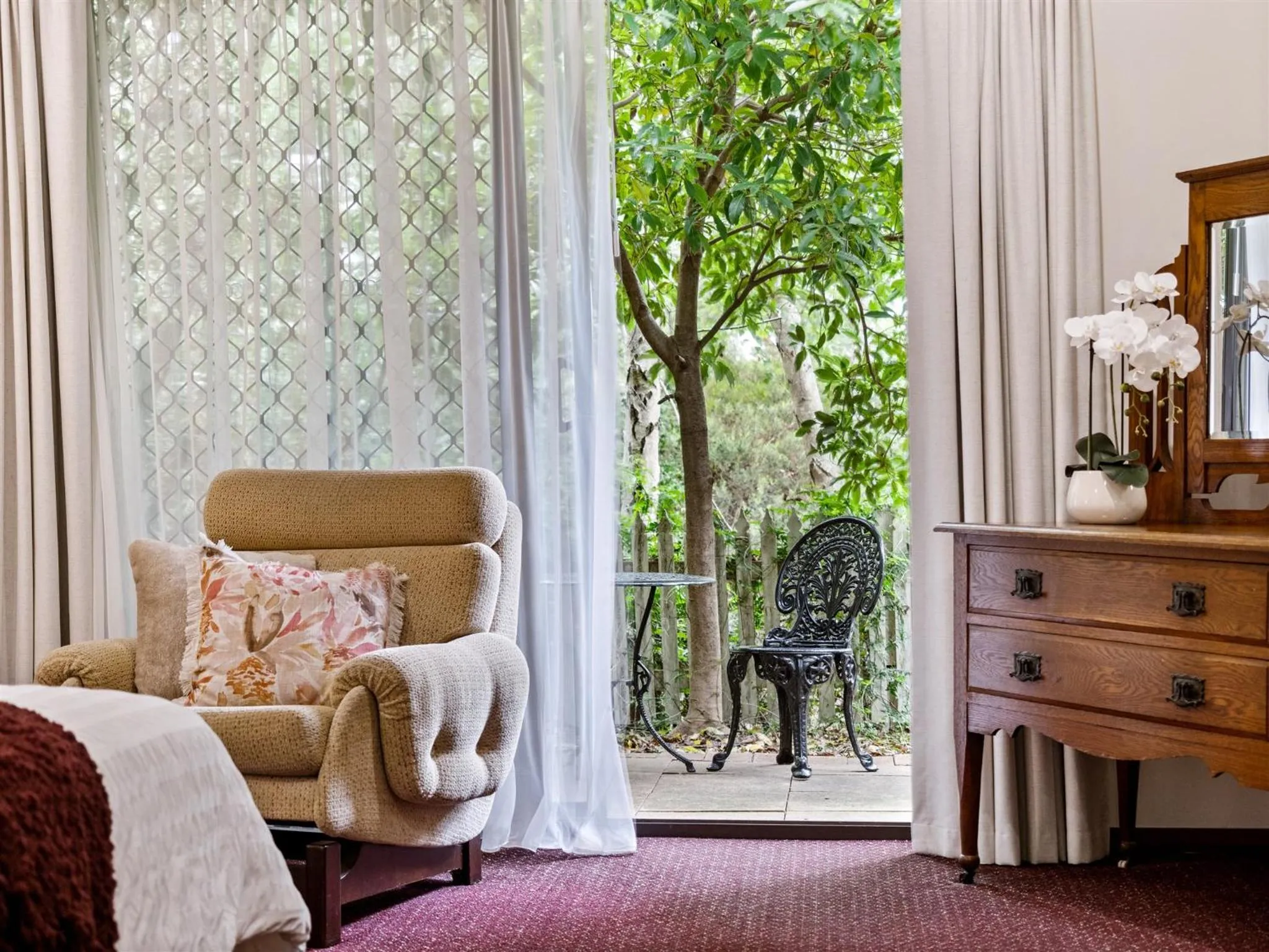 Garden view in The Noble Grape Guesthouse