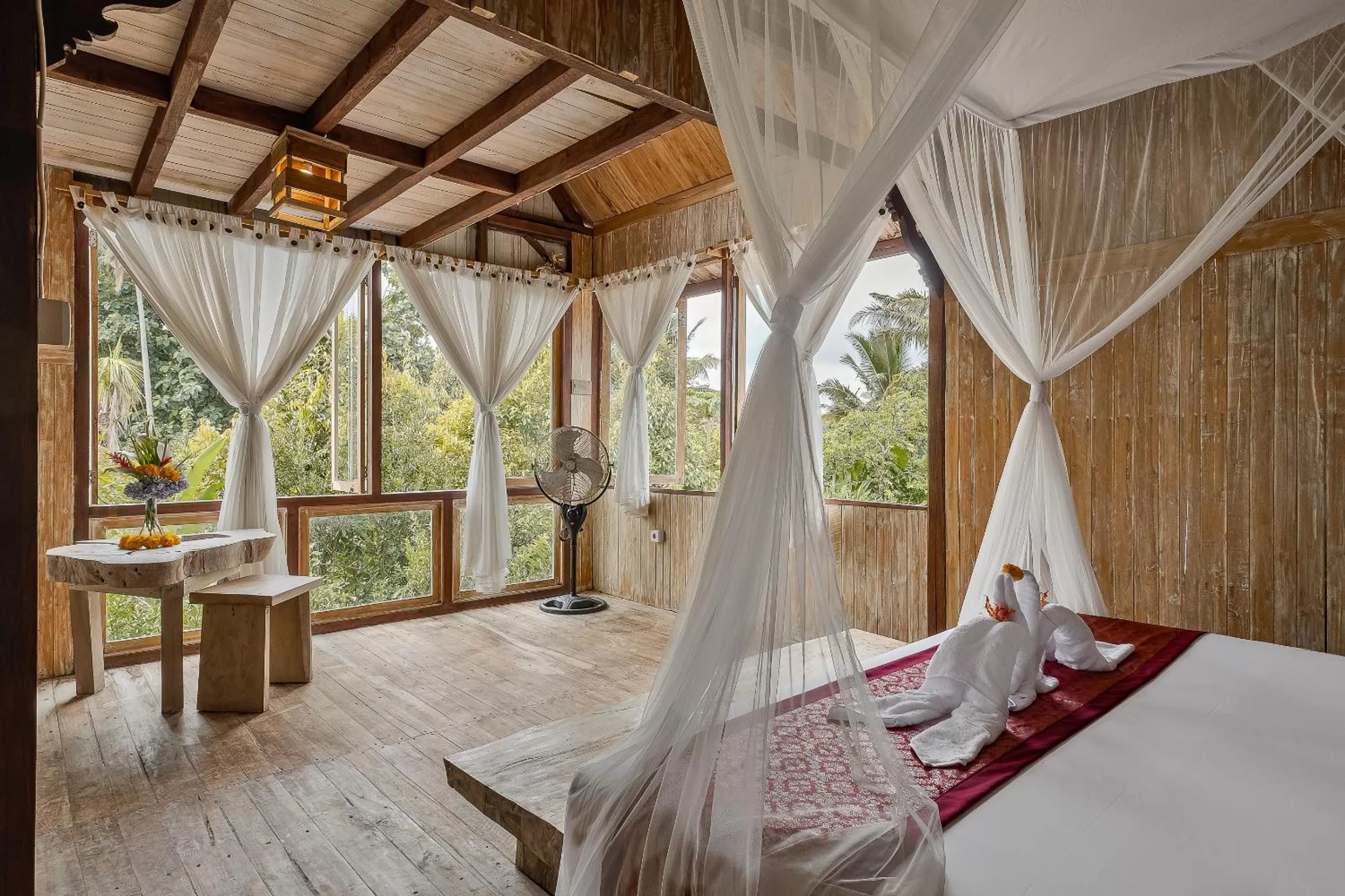 Bed in Joglo Organik Guesthouse