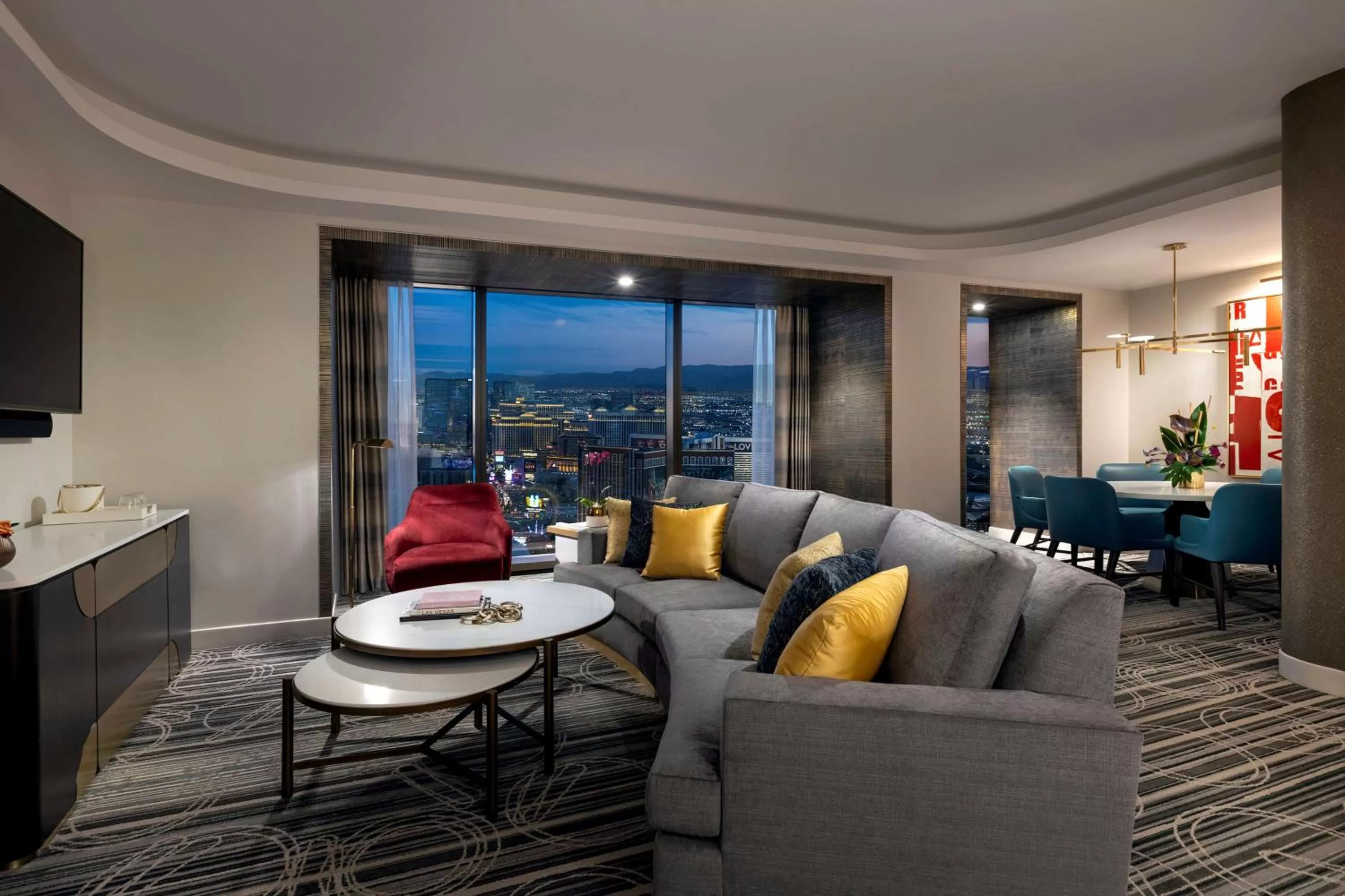 Living room in Conrad Las Vegas At Resorts World