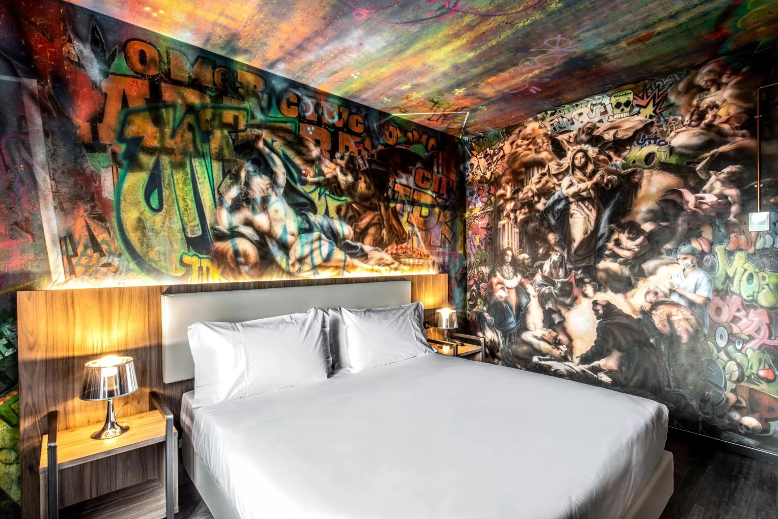 Bed in Muraless Art Hotel - WorldHotels Crafted