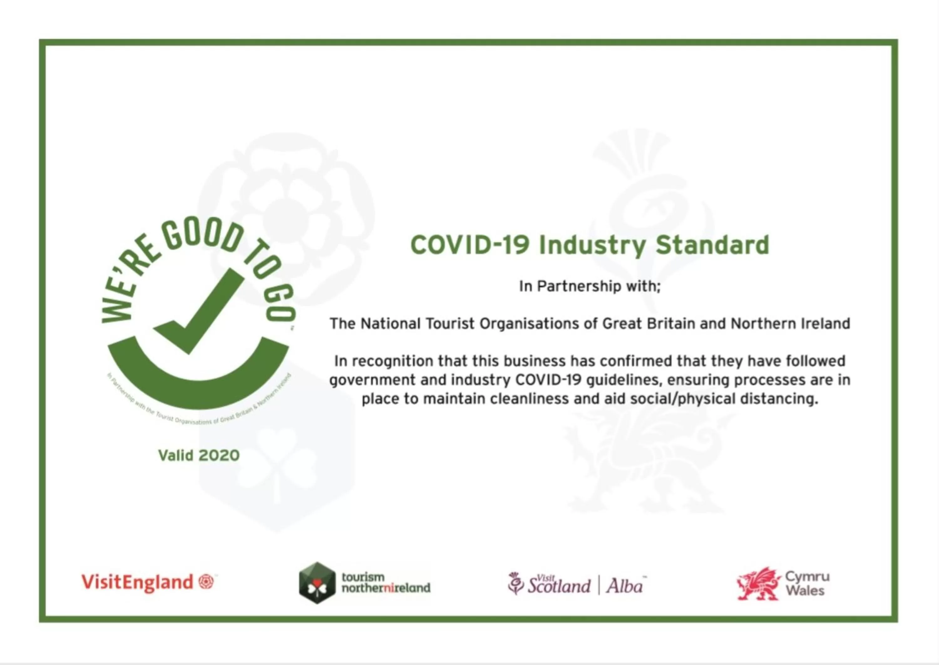 Certificate/Award in The Angel Hotel